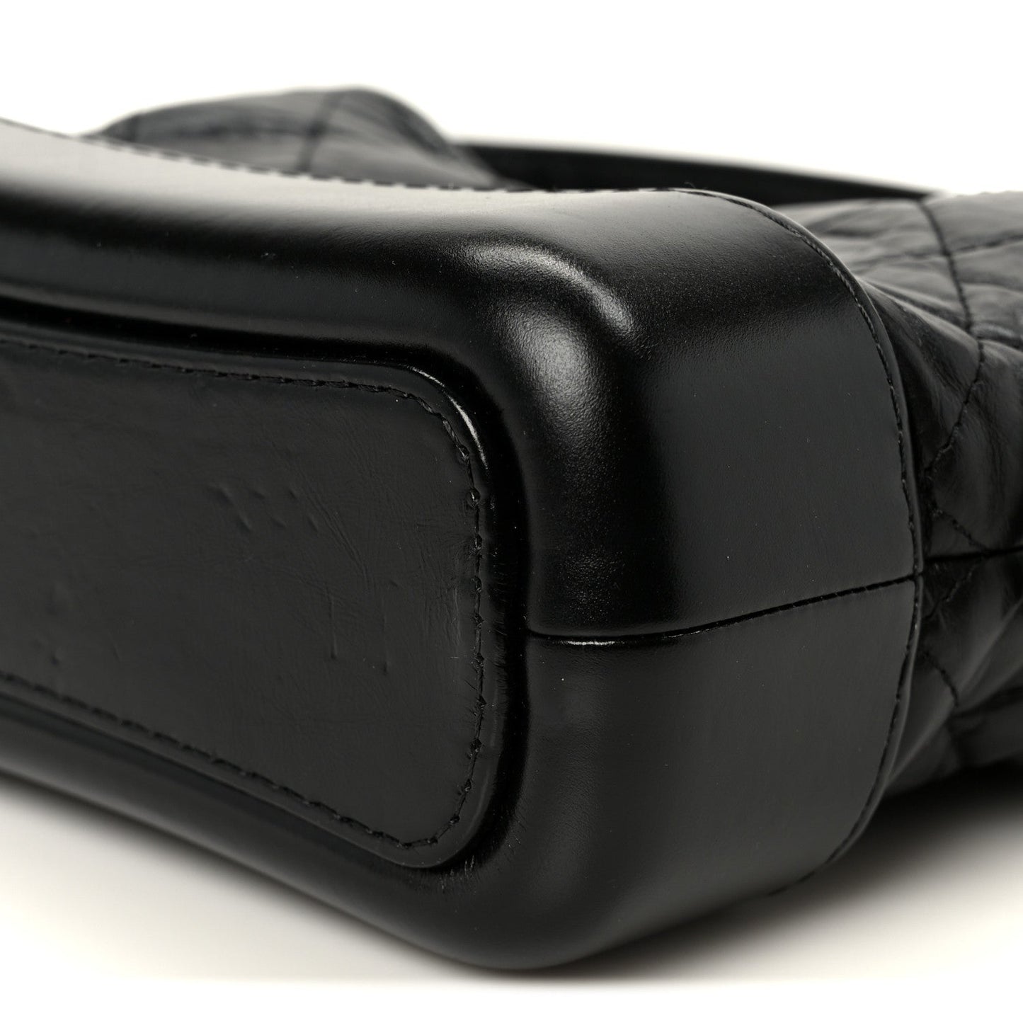 Aged Calfskin Quilted Small Gabrielle Logo Hobo Black