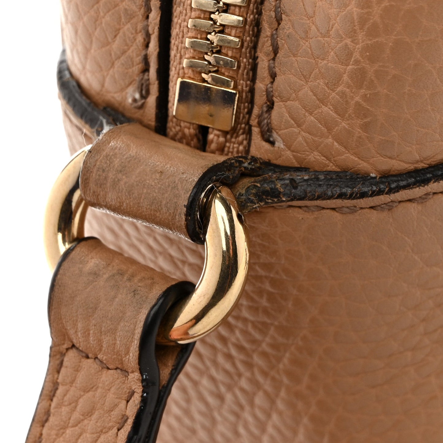 Pebbled Calfskin Small Soho Disco Bag Camelia