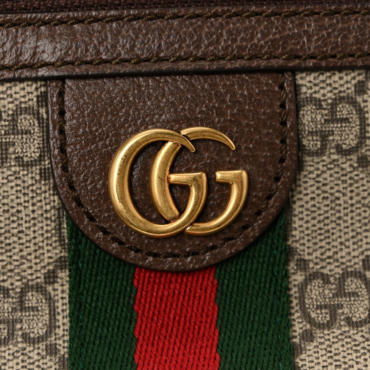 Soft GG Supreme Monogram Medium Ophidia Belt Bag Dark Brown