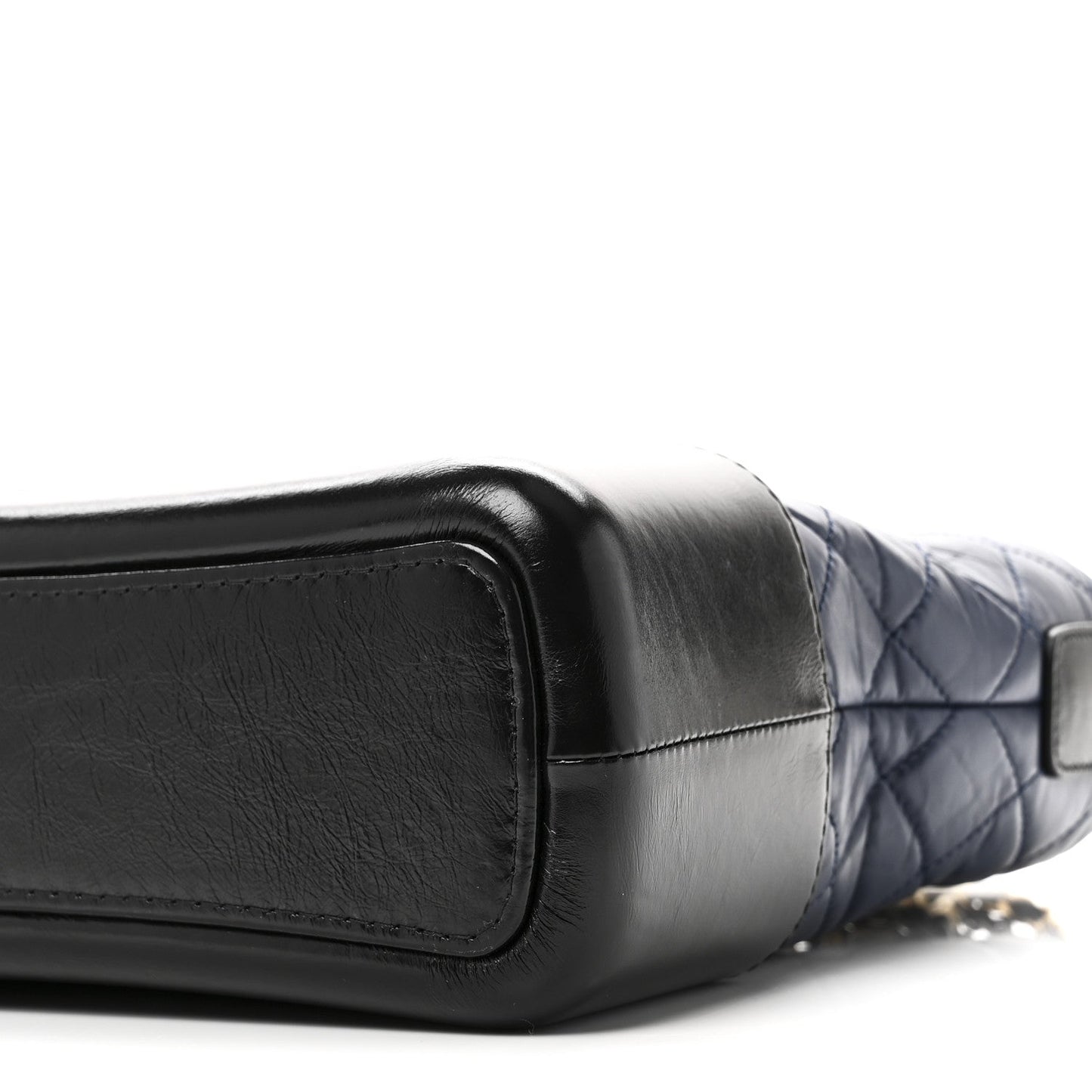 Aged Calfskin Quilted Medium Gabrielle Hobo Navy Black