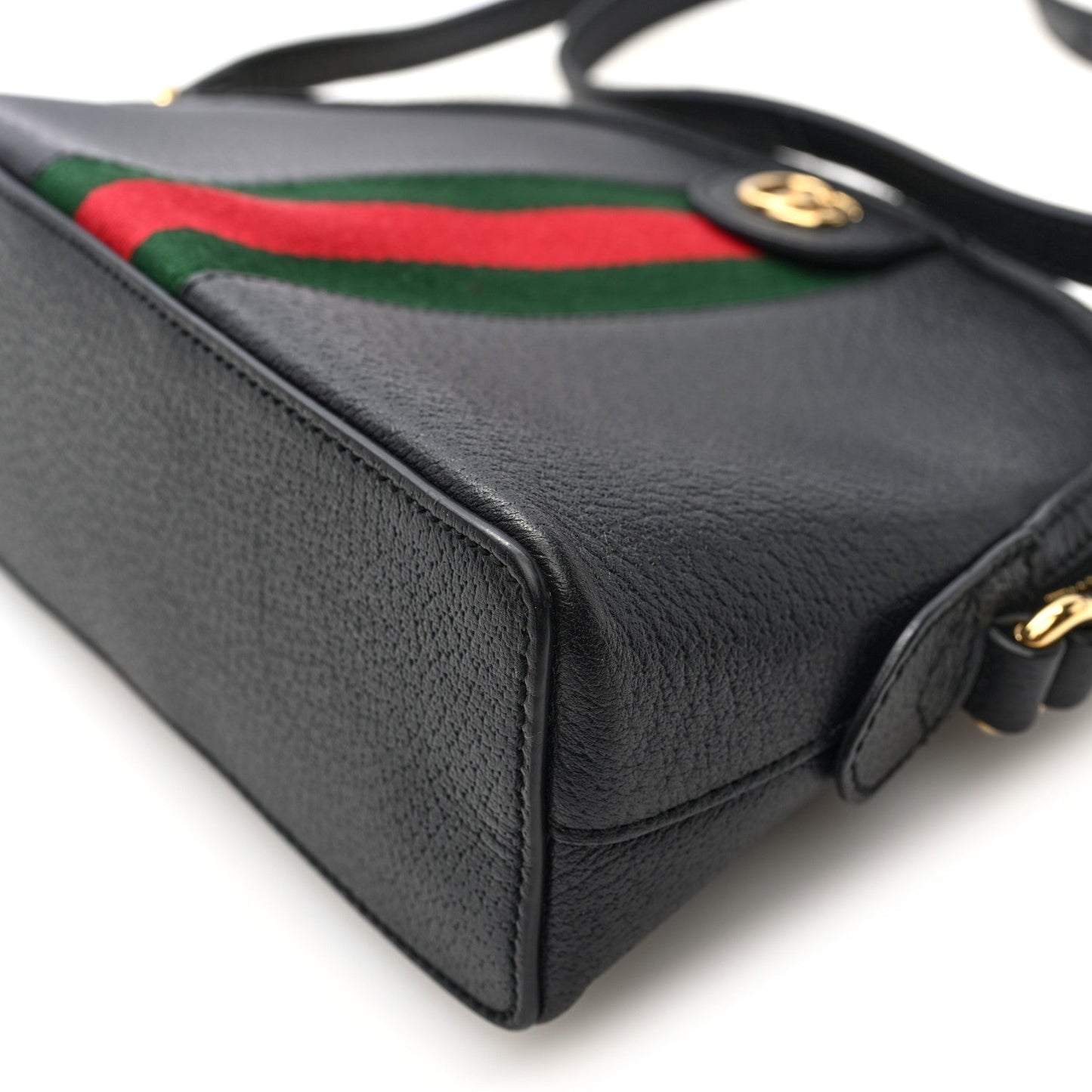 Calfskin GG Web Small Ophidia Dome Shoulder Bag Black
