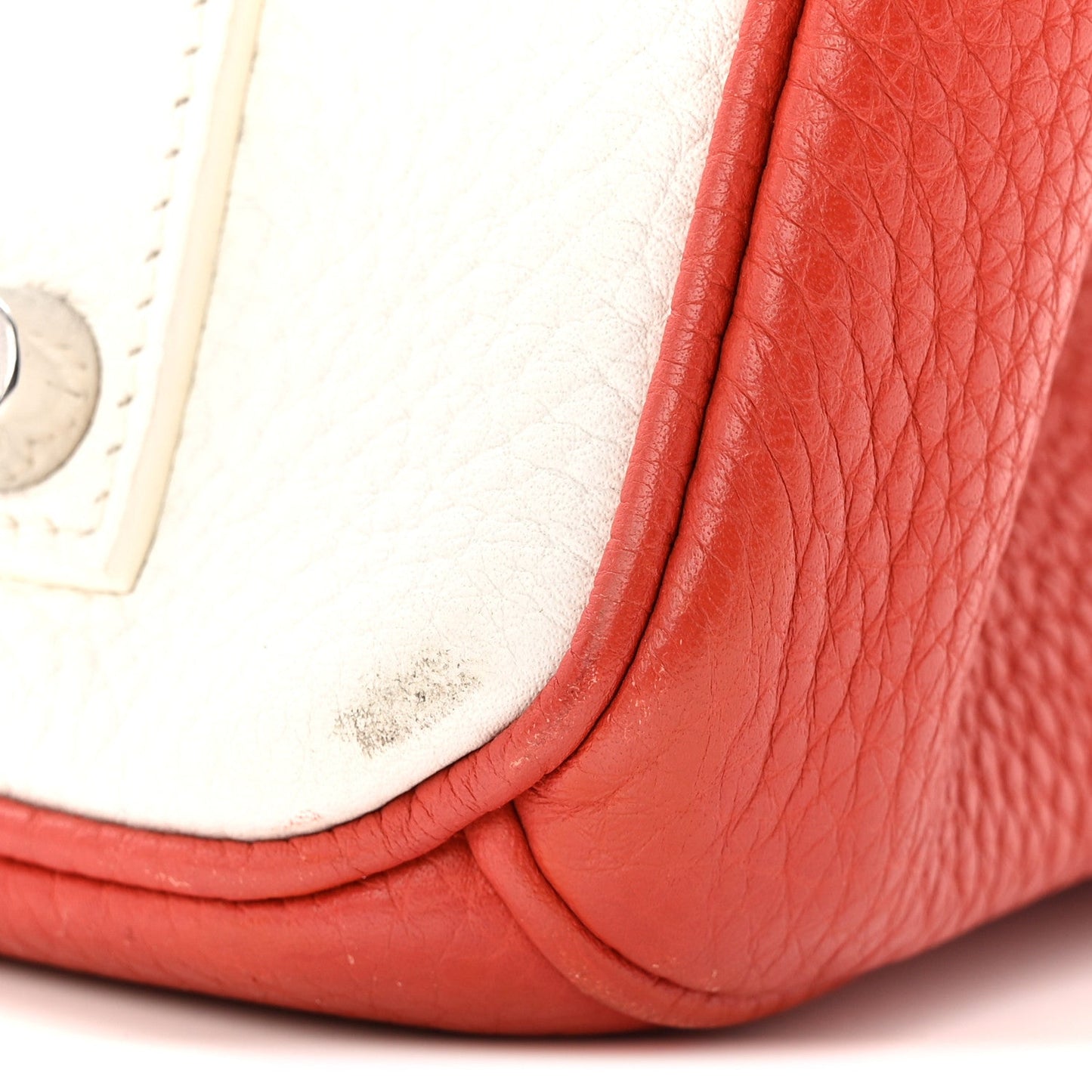 Taurillon Clemence Eclat Birkin 35 Sanguine White