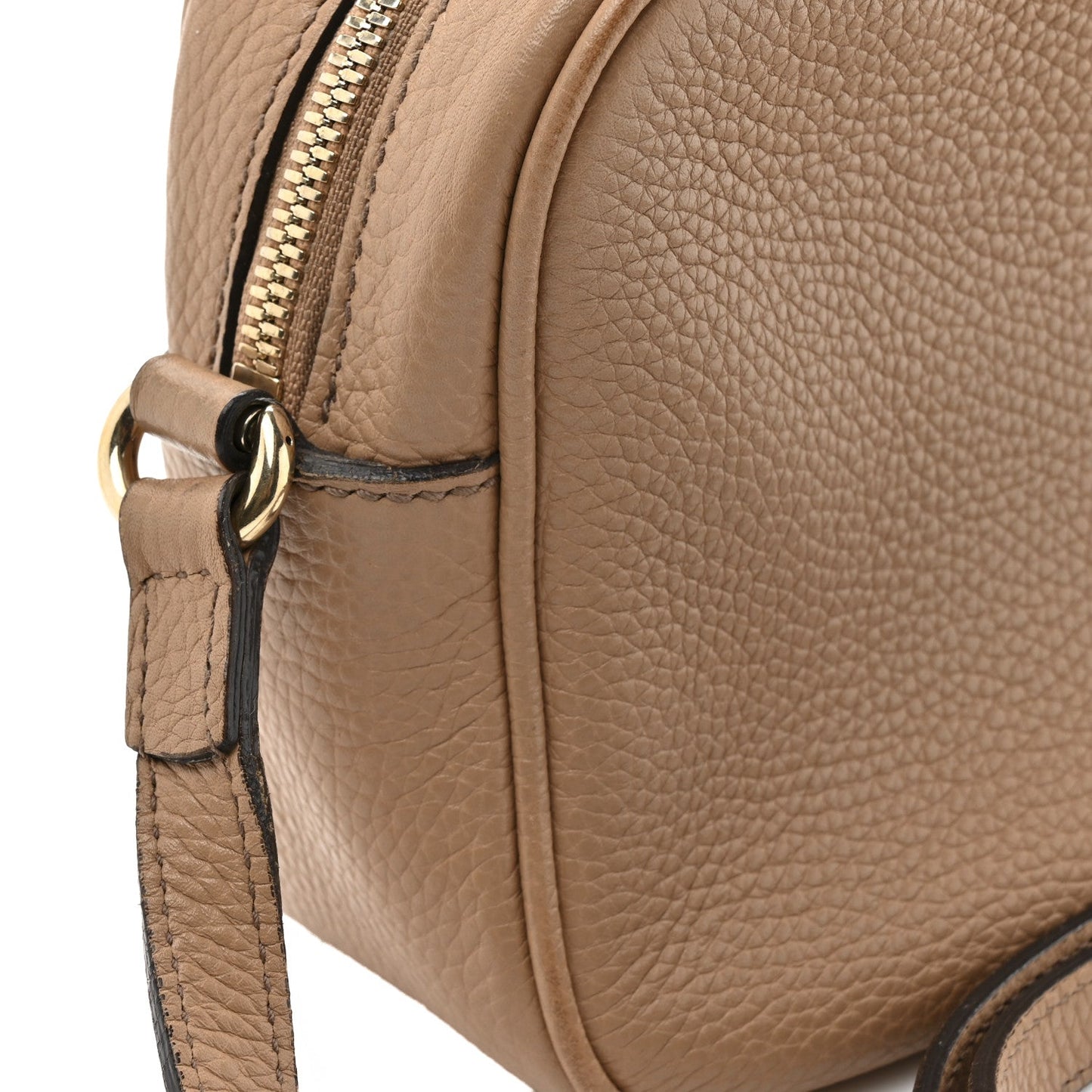 Pebbled Calfskin Small Soho Disco Bag Rose Beige