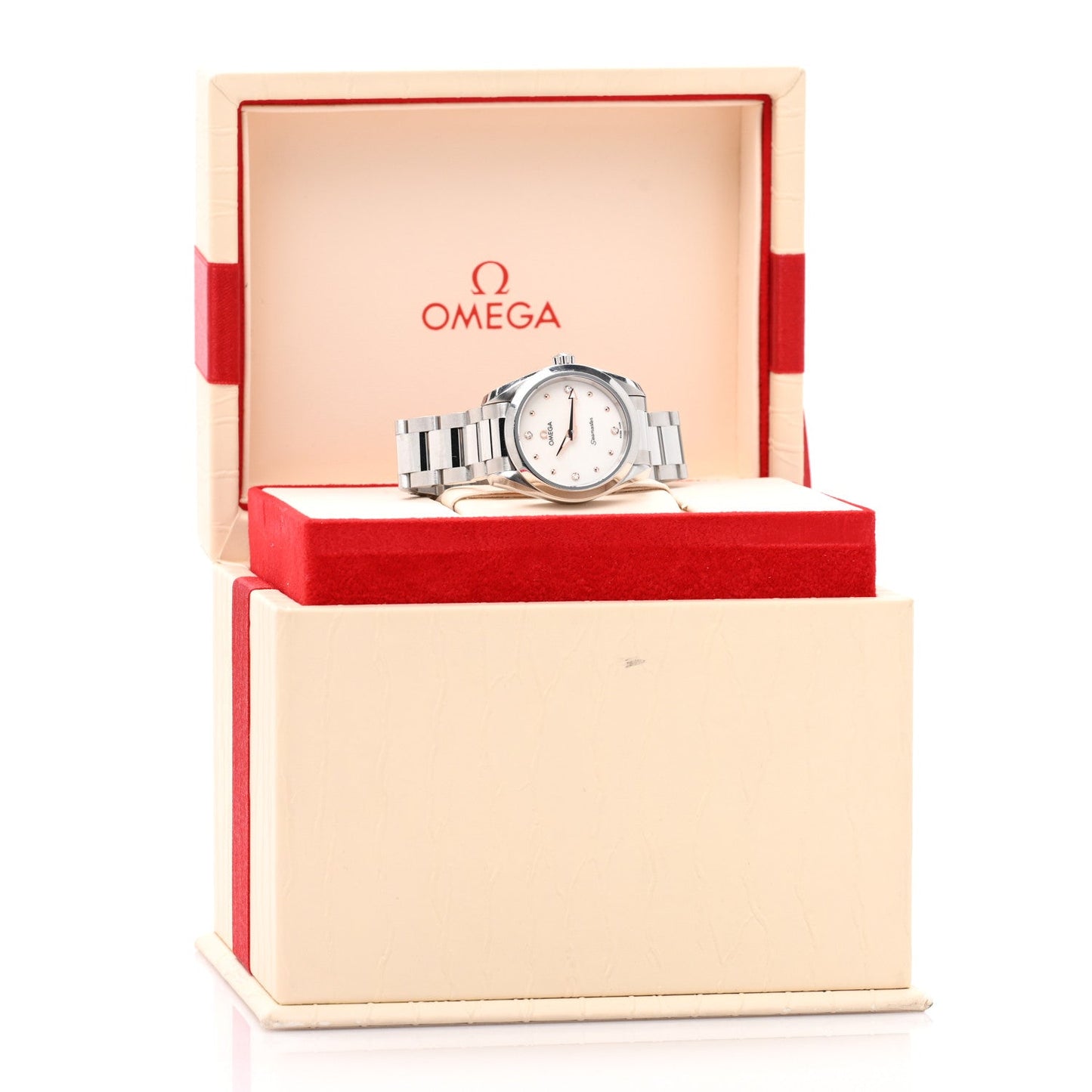 Stainless Steel Diamond 28mm Seamaster Aqua Terra Quartz Watch Silver 220.10.28.60.54.001