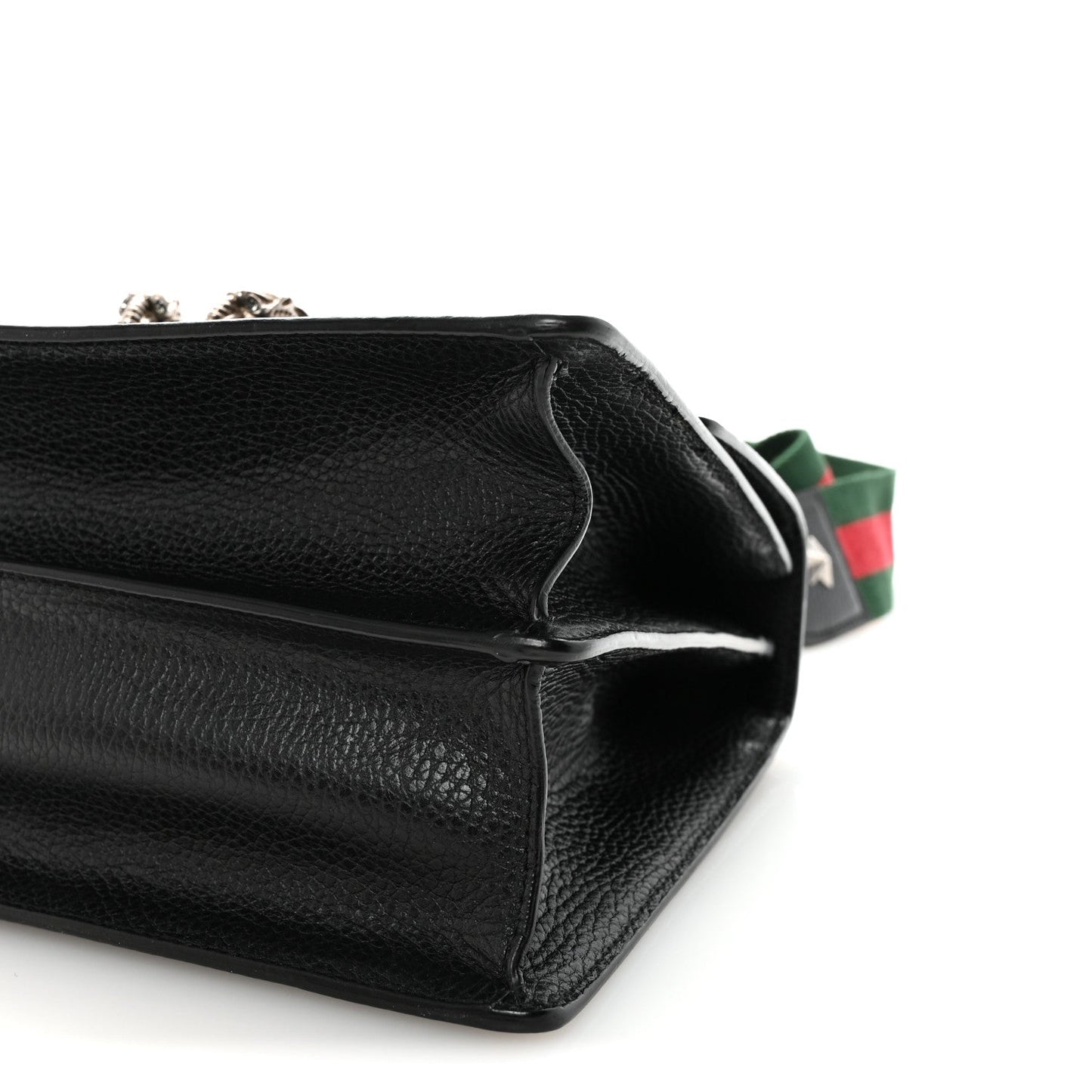 Dollar Calfskin Crystal Web Medium Dionysus Bamboo Top Handle Bag Black Black Diamond