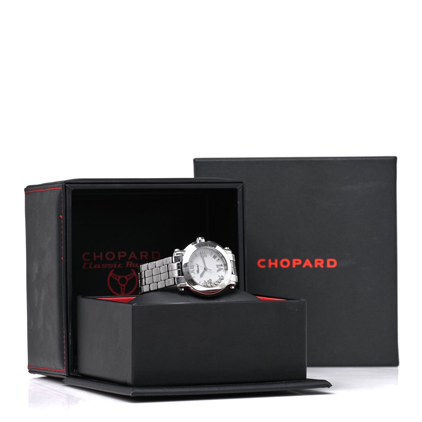 Stainless Steel 7 Diamond 36mm Happy Sport Quartz Watch
