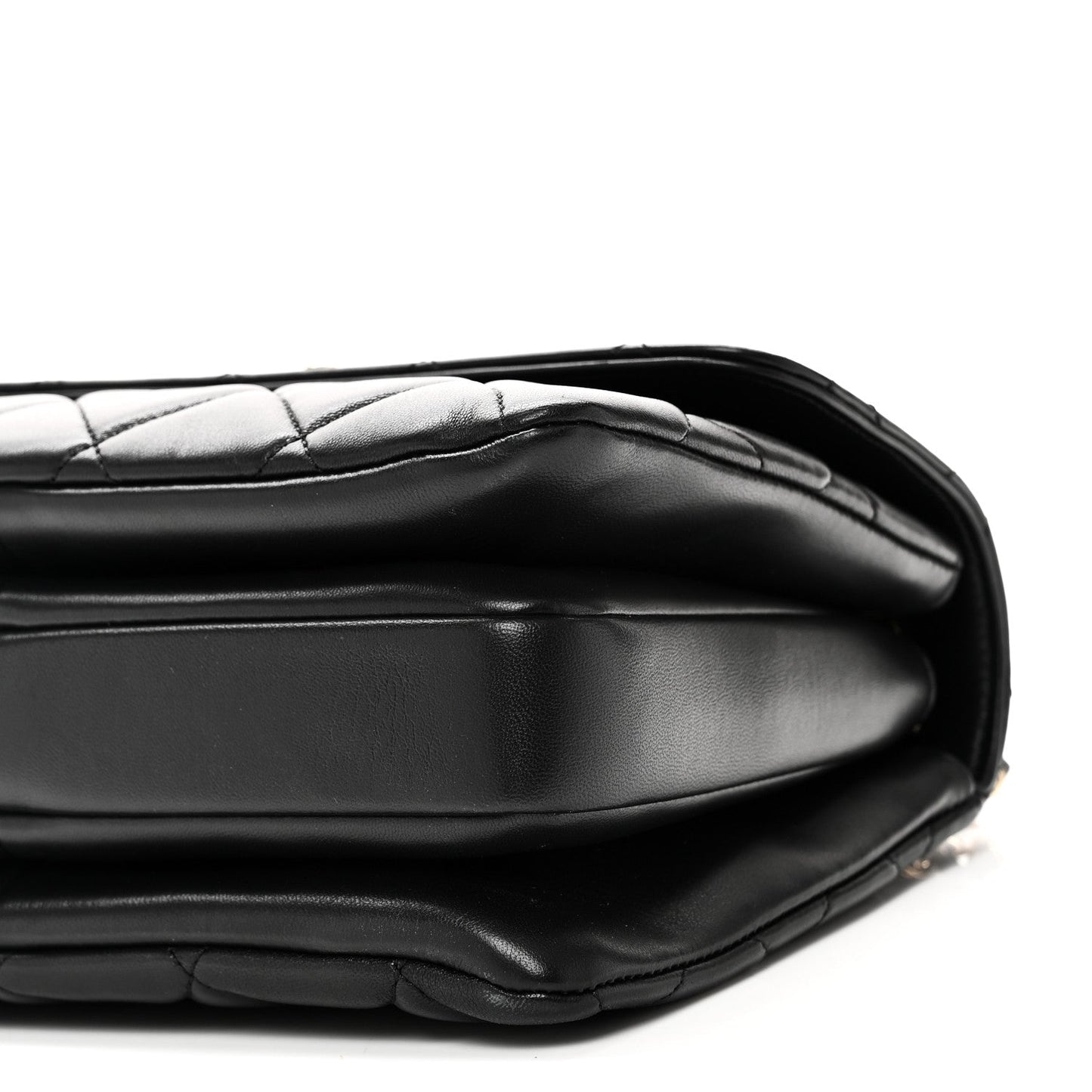 Lambskin Quilted Small Trendy CC Dual Handle Flap Bag Black