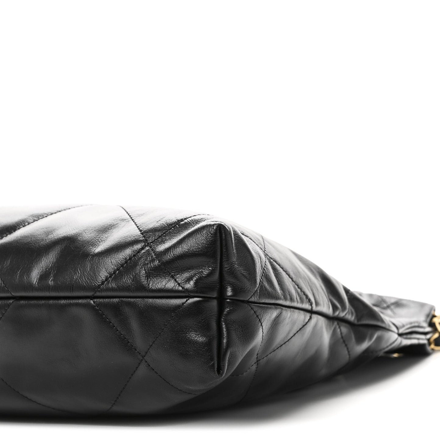 Shiny Calfskin Quilted Small Chanel 22 Black