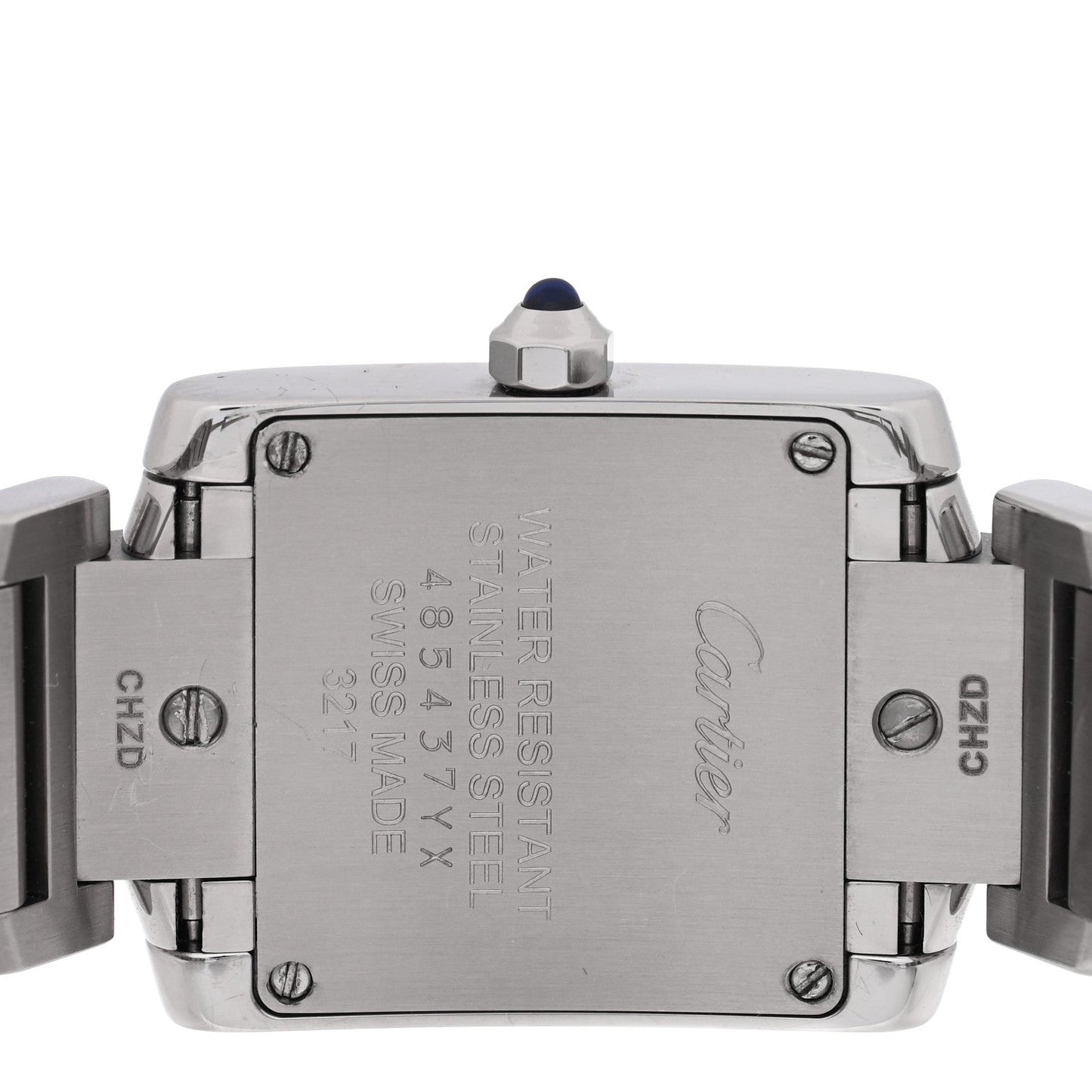 Stainless Steel Diamond Bezel 20mm Tank Francaise Quartz Watch