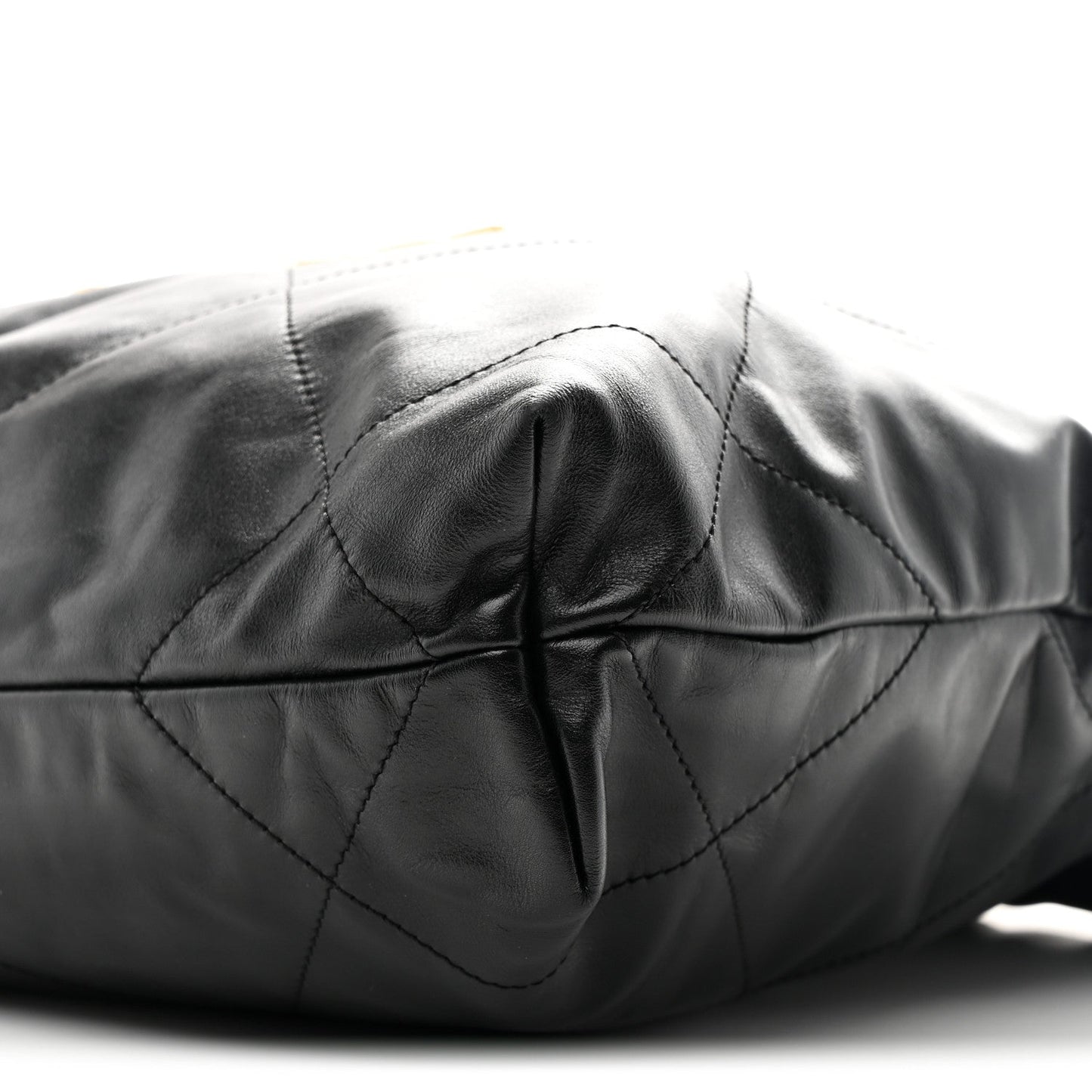Shiny Calfskin Quilted Small Chanel 22 Black