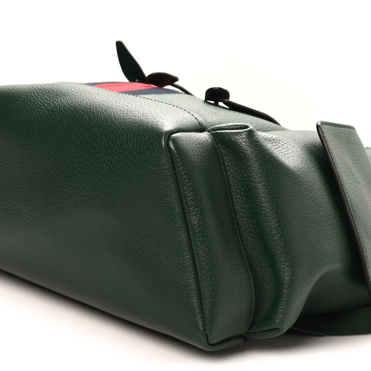 Grained Calfskin Medium Ophidia Double Buckle Backpack Green