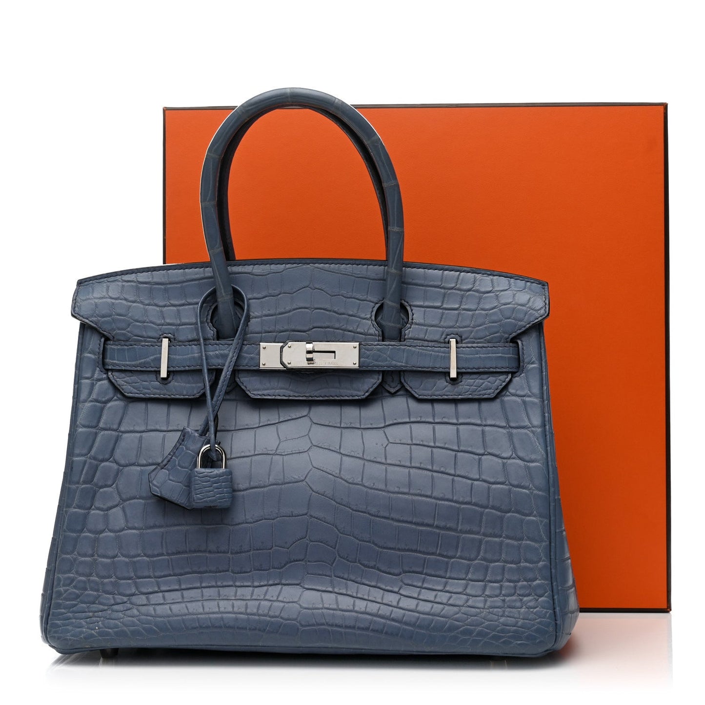 Matte Porosus Crocodile Birkin 30 Bleu Brighton
