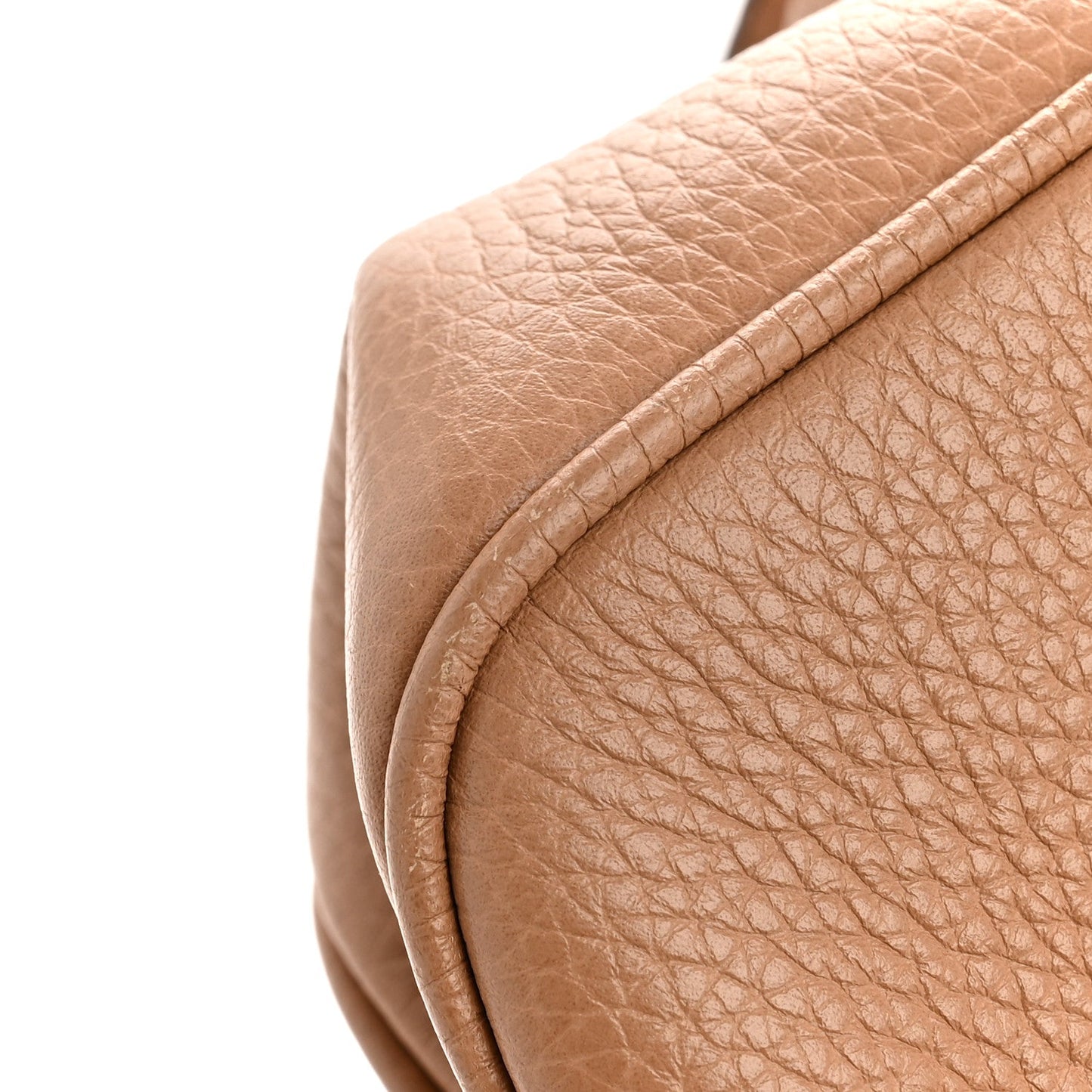 Pebbled Calfskin Small Soho Disco Bag Camelia
