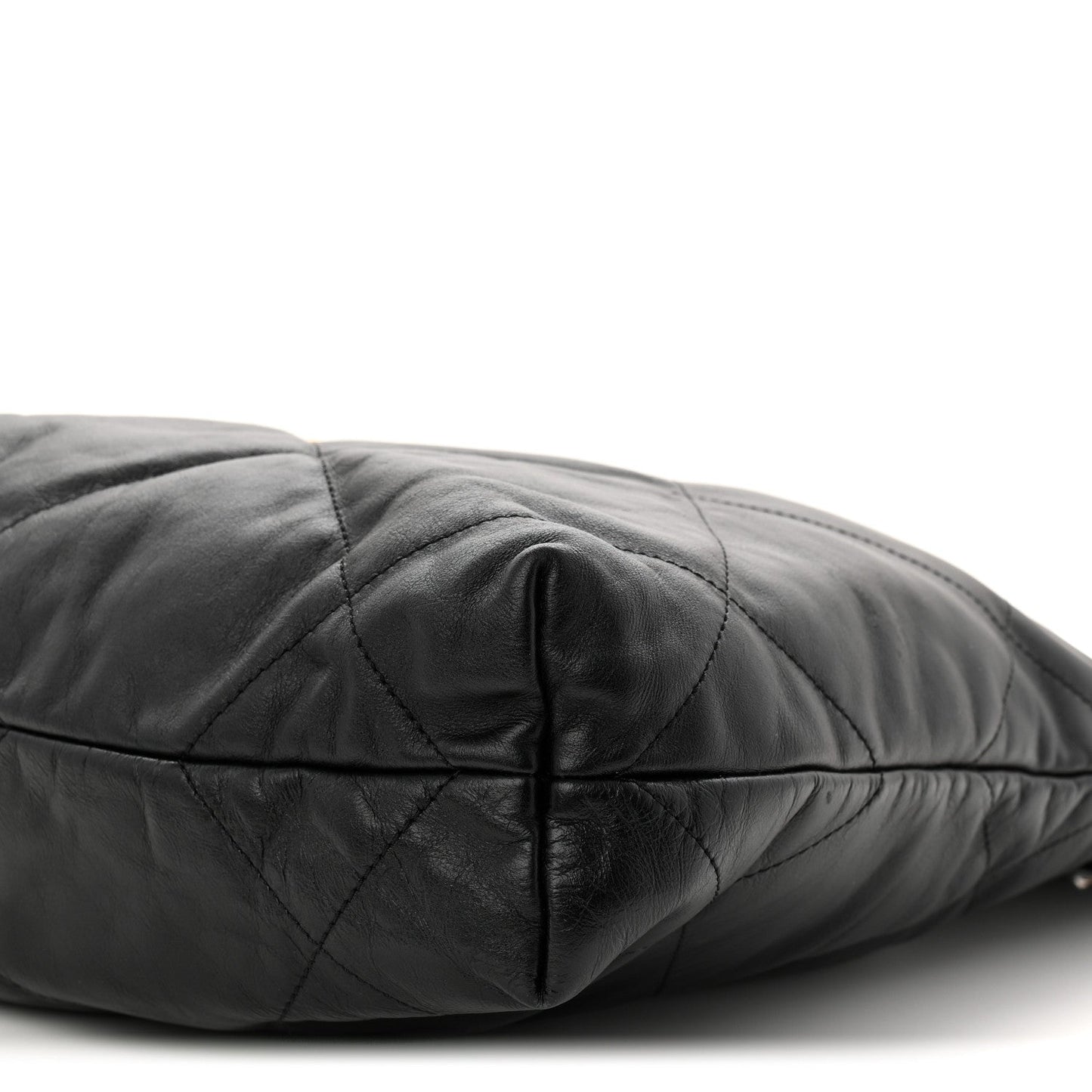 Shiny Calfskin Quilted Small Chanel 22 Black
