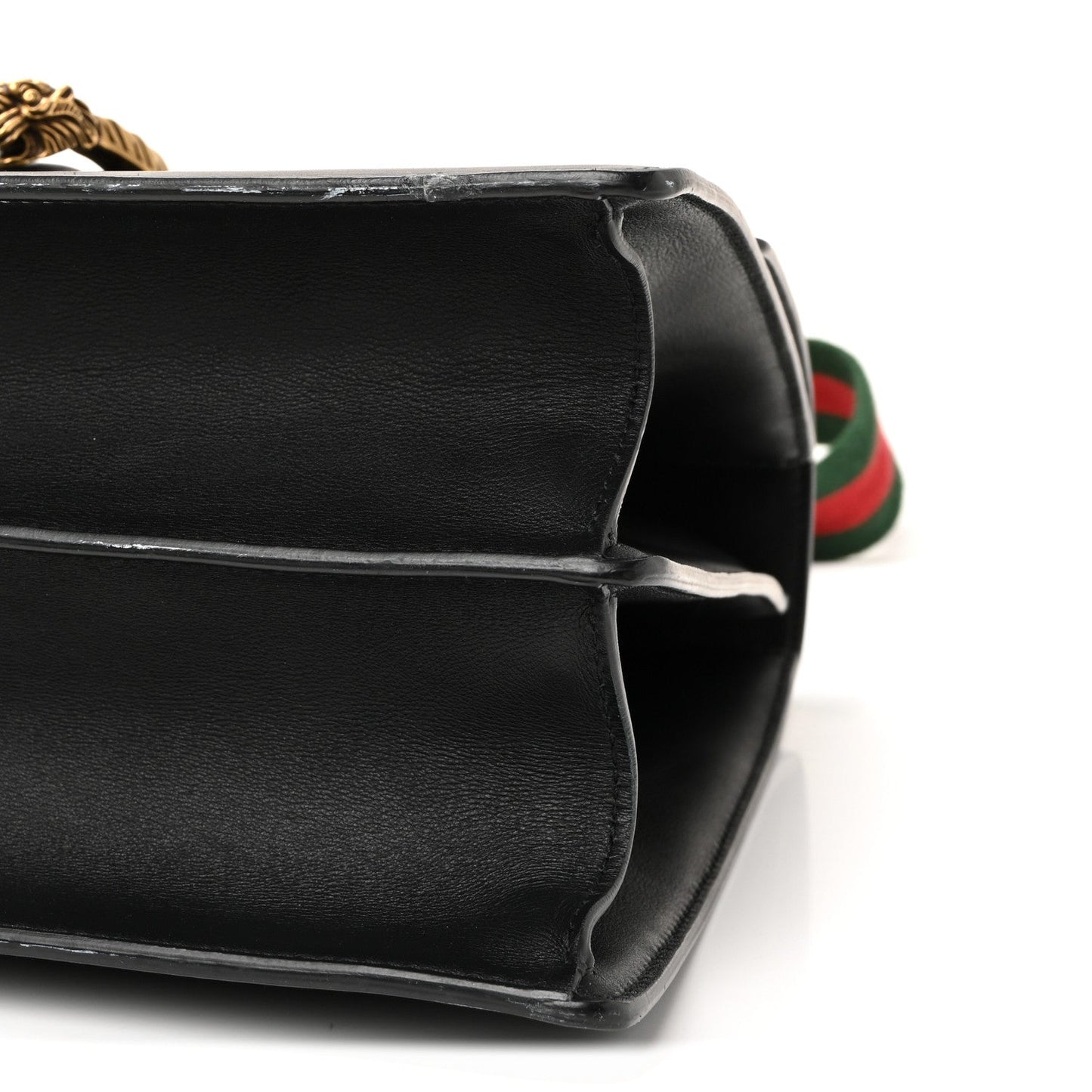 Moon Calfskin Web Large Dionysus Bamboo Top Handle Bag Black