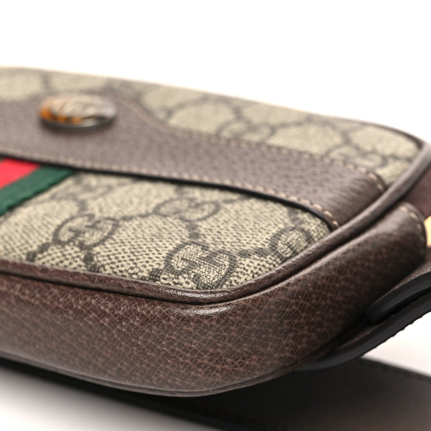 GG Supreme Monogram Ophidia Belted iPhone Case 75 30 Brown