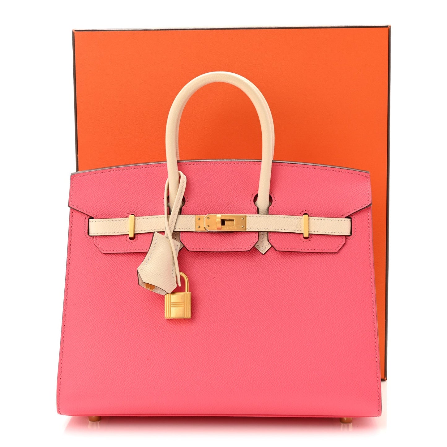 Epsom Horseshoe Birkin Sellier 25 Rose Azalee Nata