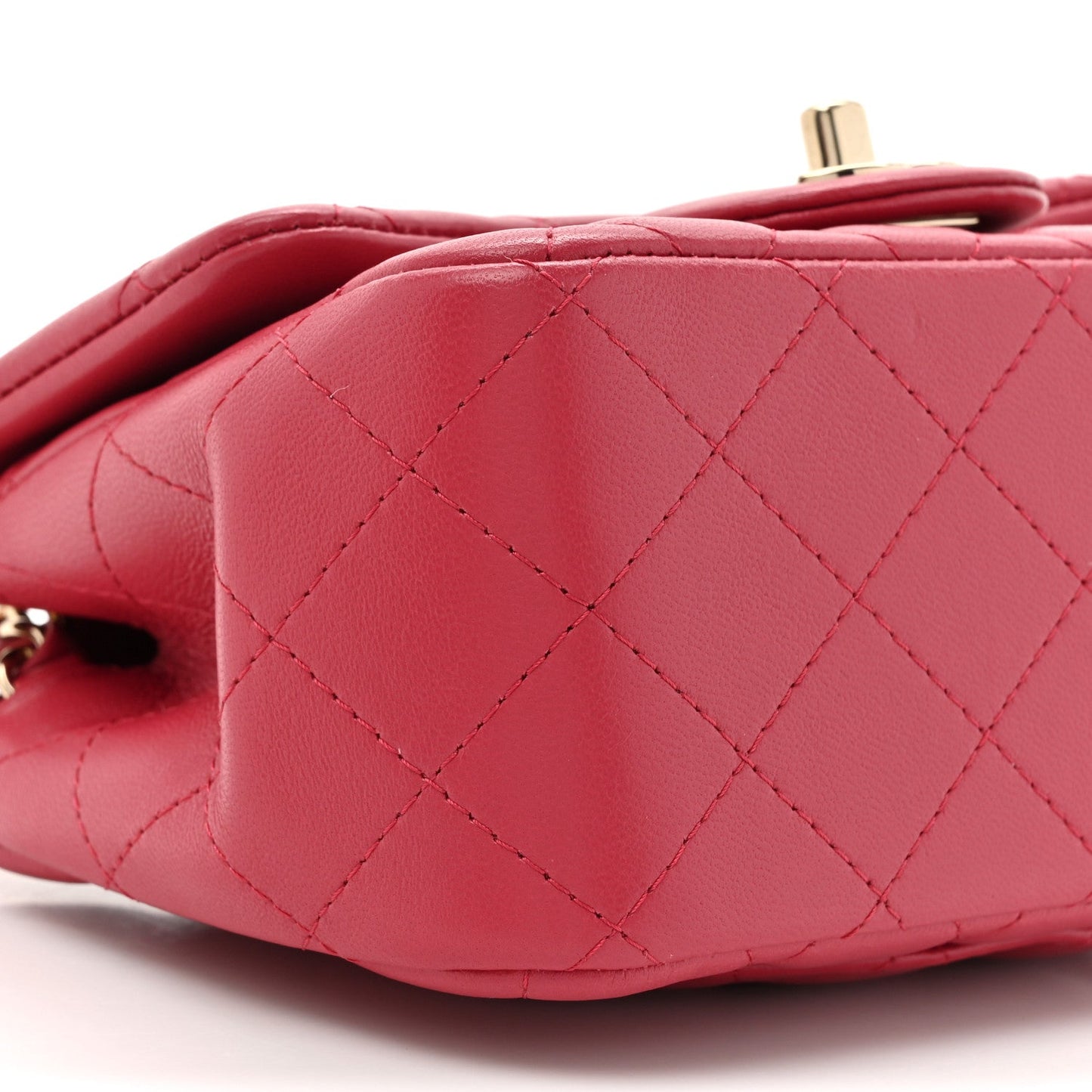 Lambskin Quilted Mini Square Flap Dark Pink