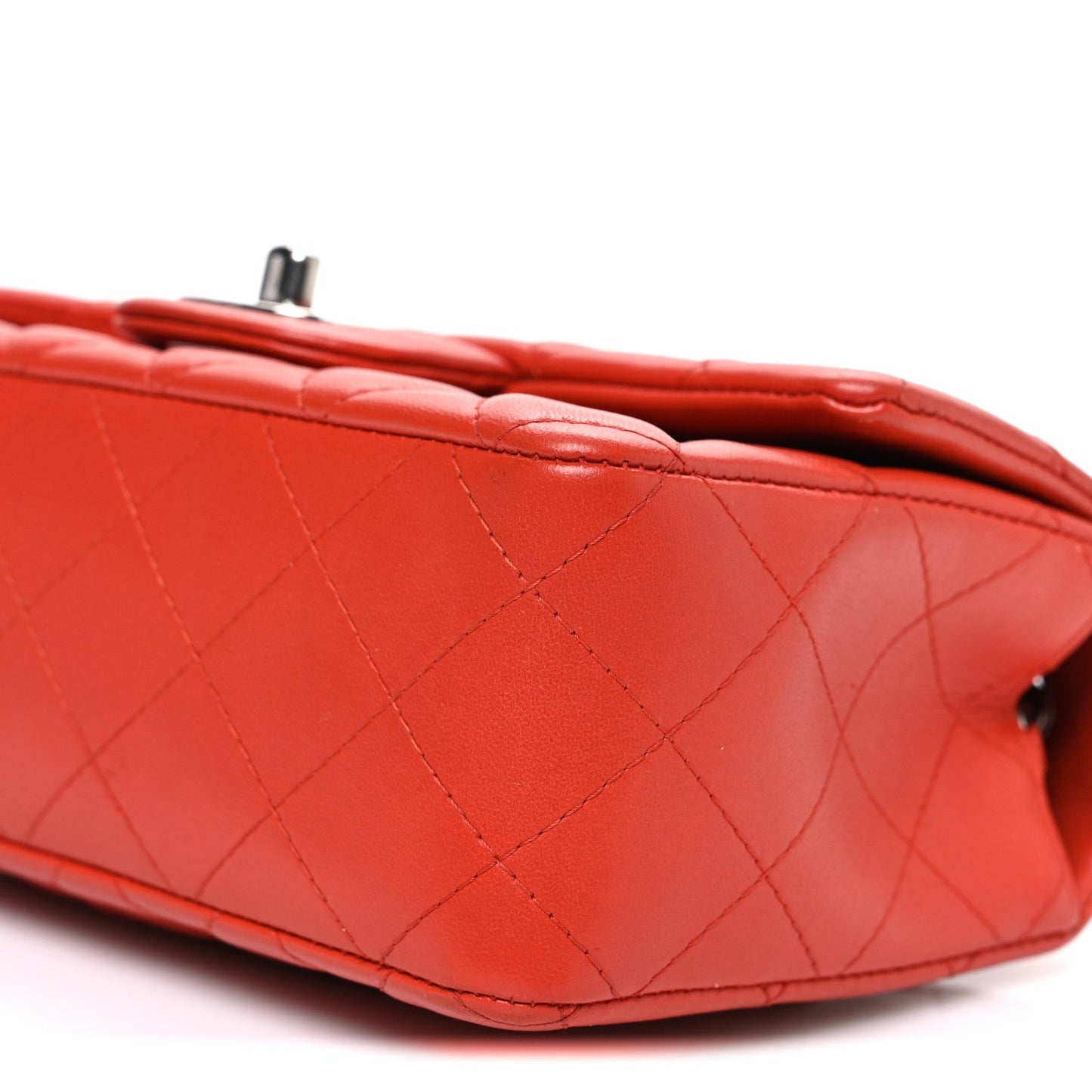 Lambskin Quilted Mini Rectangular Flap Red
