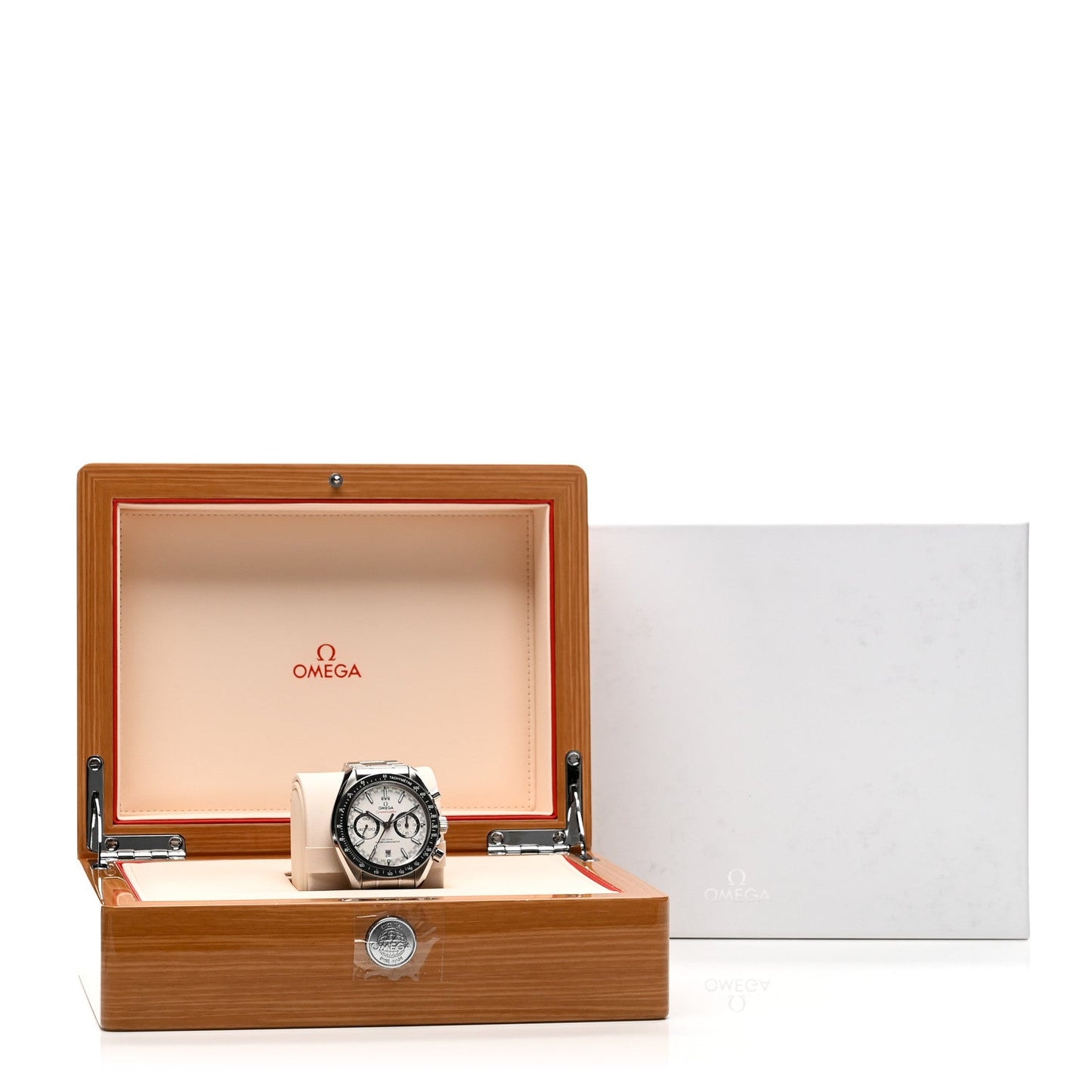 Stainless Steel 44mm Speedmaster Racing Co-Axial Master Chronometer Chronograph Automatic Watch White 329.30.44.51.04.001