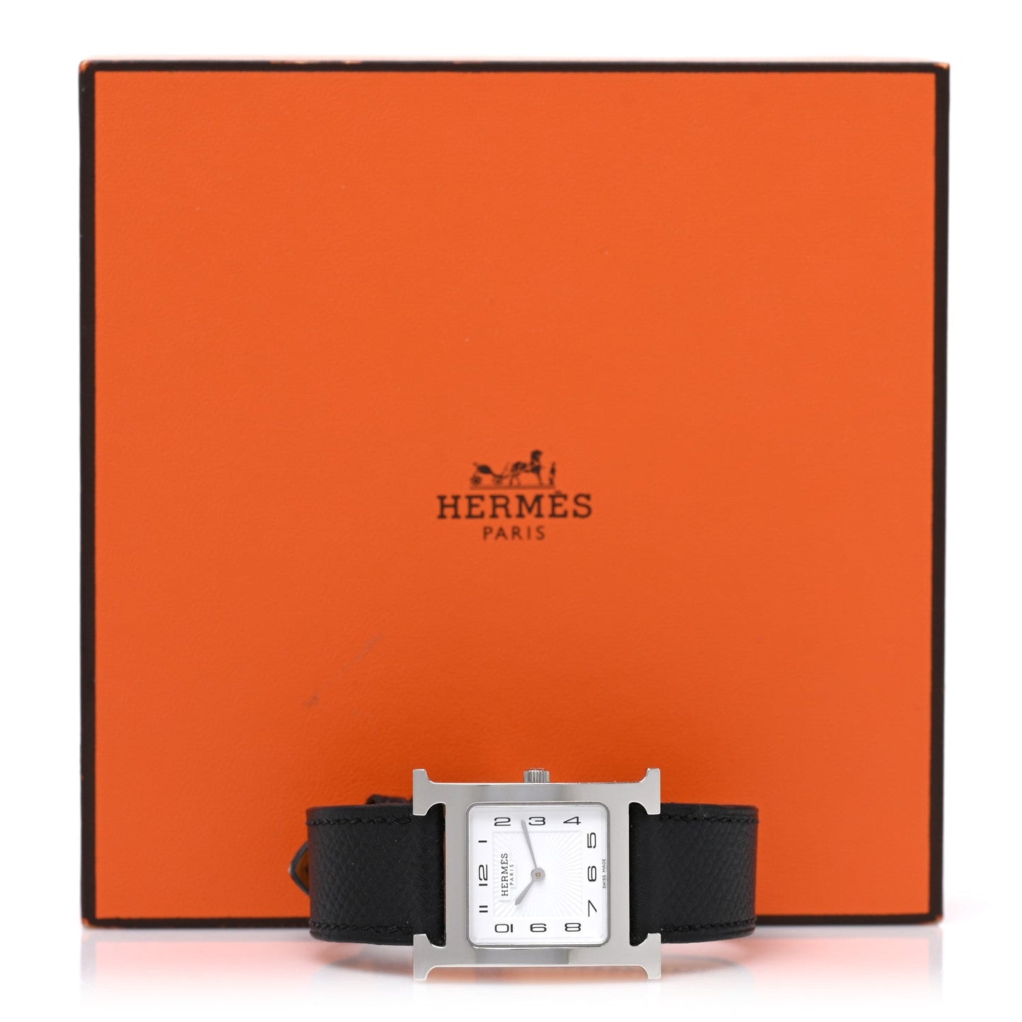 Stainless Steel Epsom 26mm Heure H Hour Quartz Watch Noir