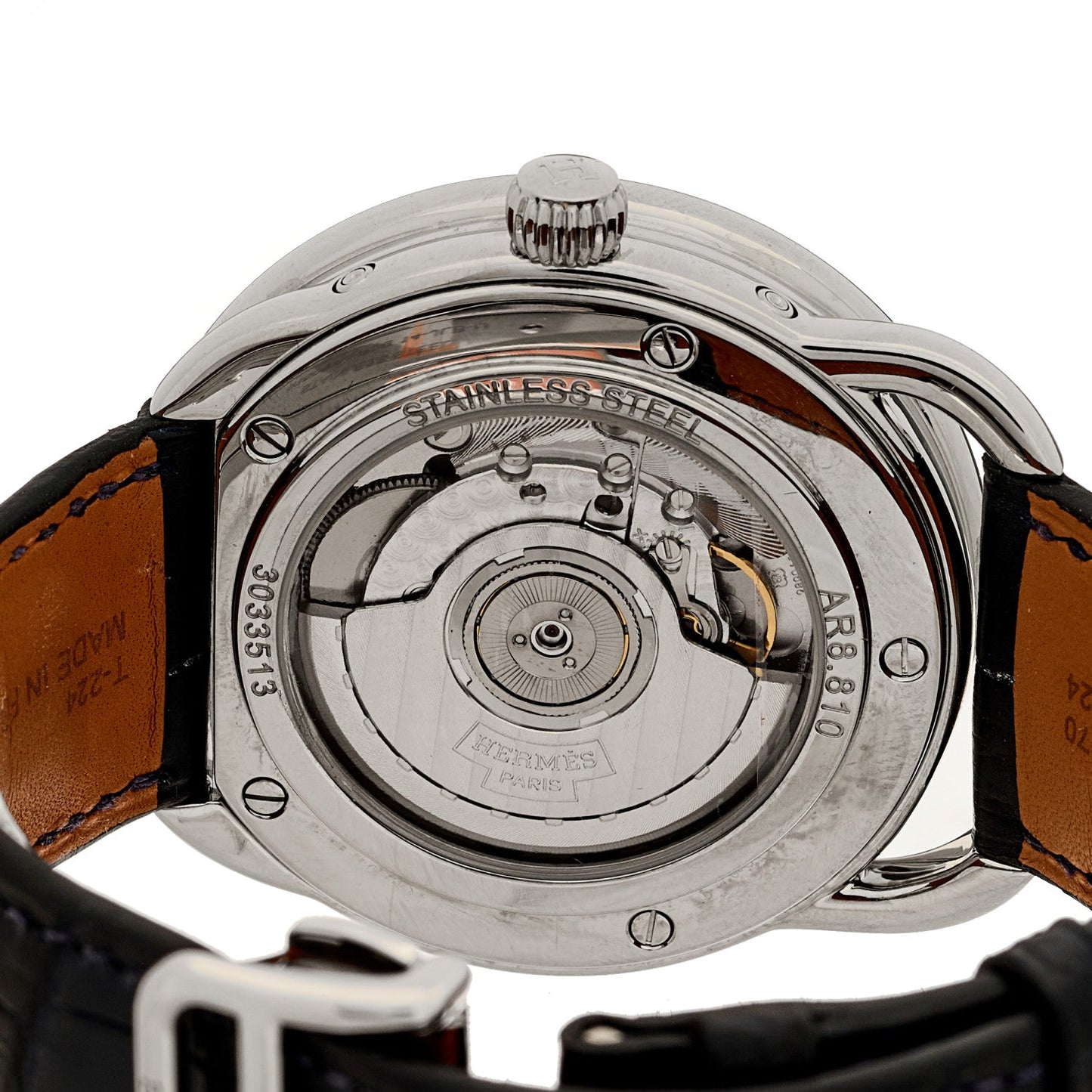 Stainless Steel Alligator 43mm Arceau Grande Lune Automatic Watch Bleu Abysse