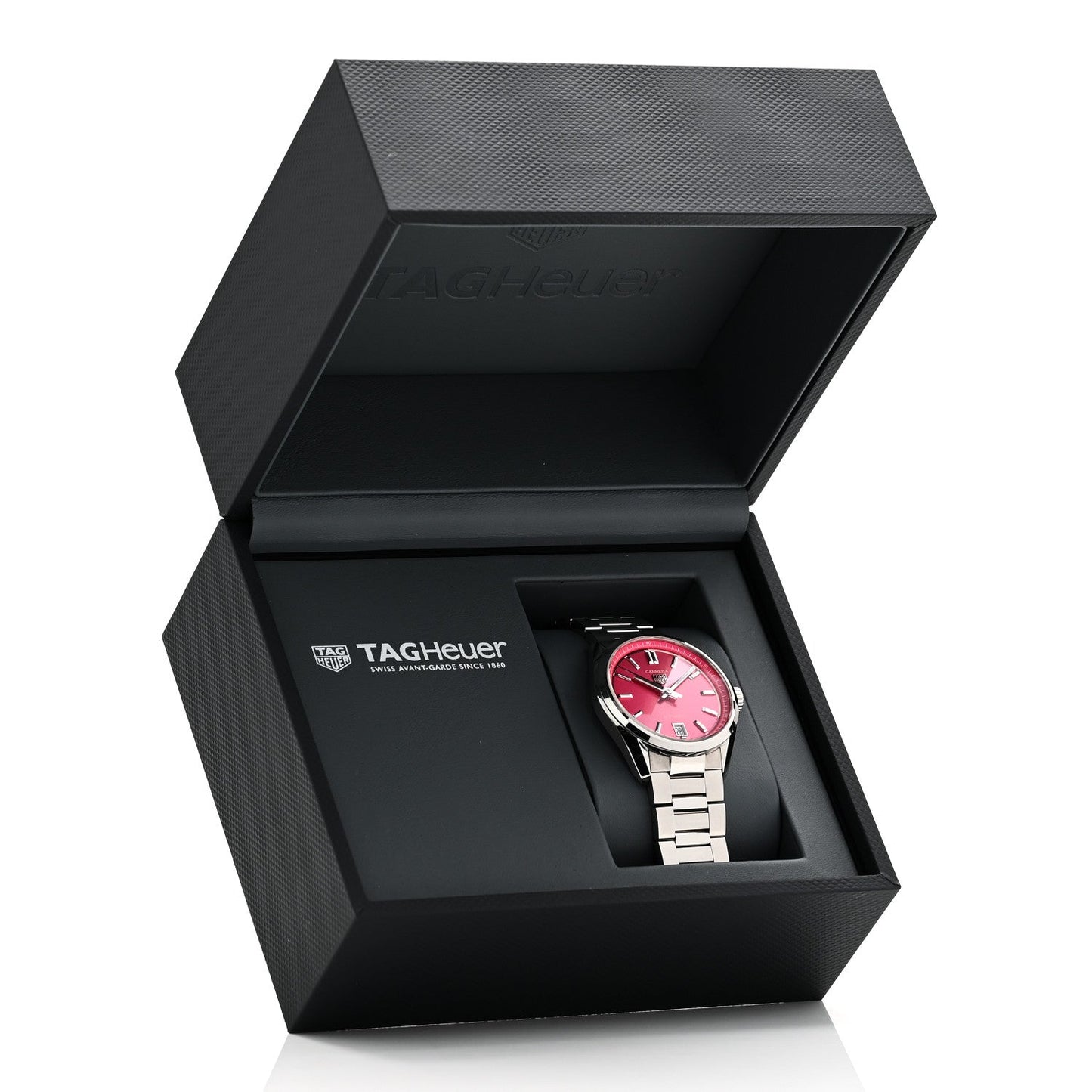 Stainless Steel 36mm Carrera Date Automatic Watch Pink WBN2313
