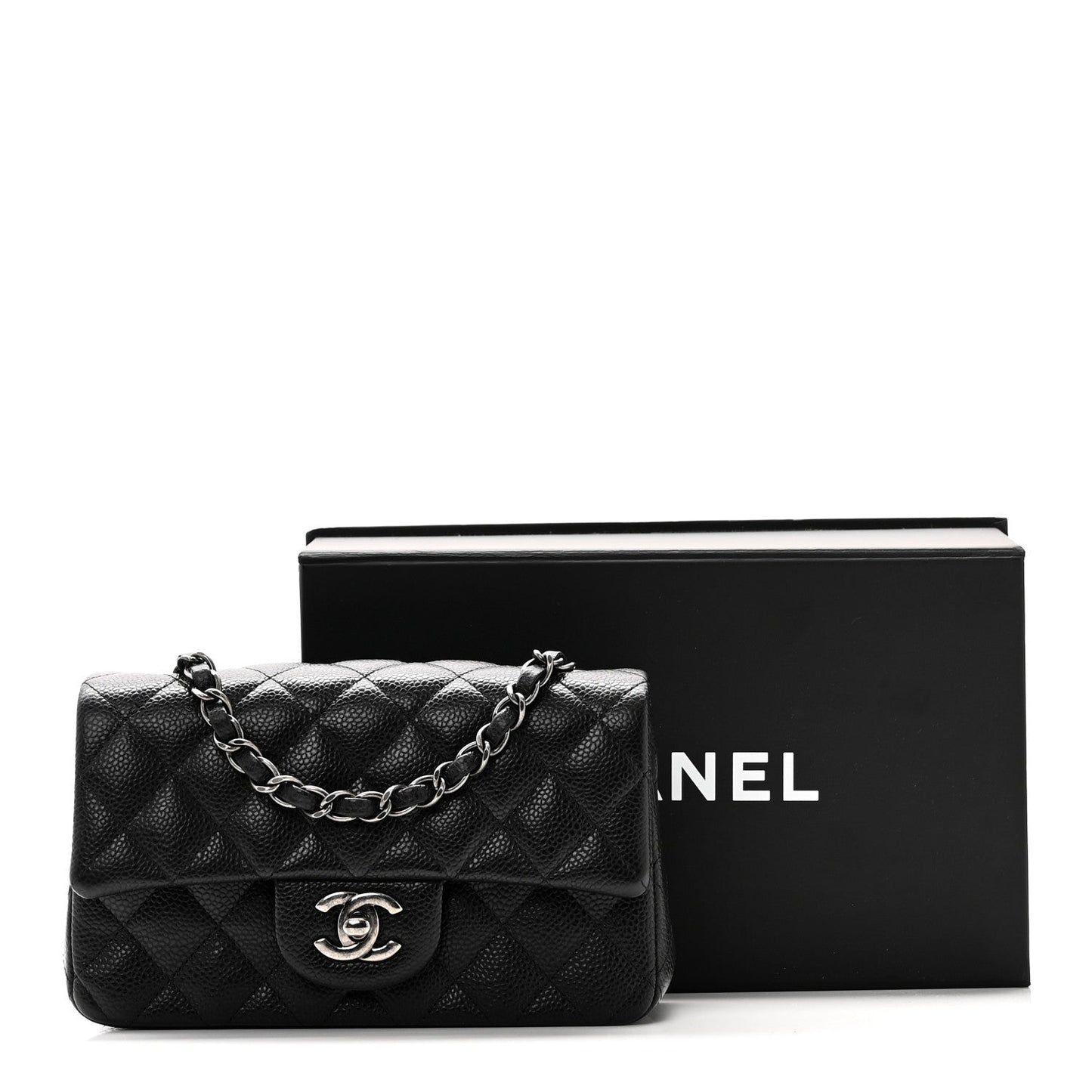 Caviar Quilted Mini Rectangular Flap Black