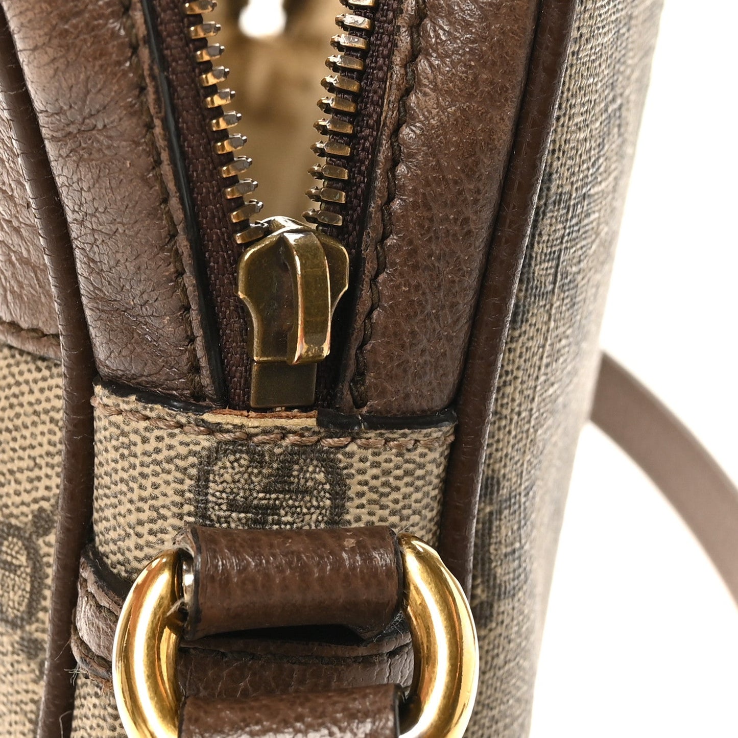 GG Supreme Monogram Web Small Ophidia Messenger Bag Brown