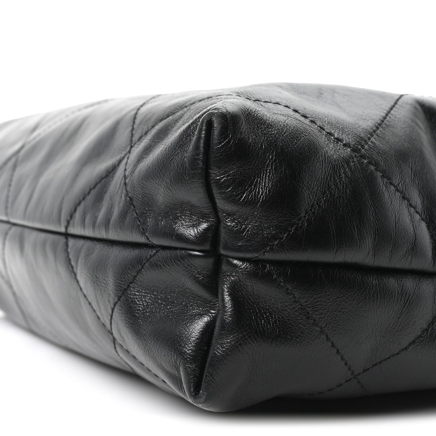 Shiny Calfskin Quilted Small Chanel 22 Black
