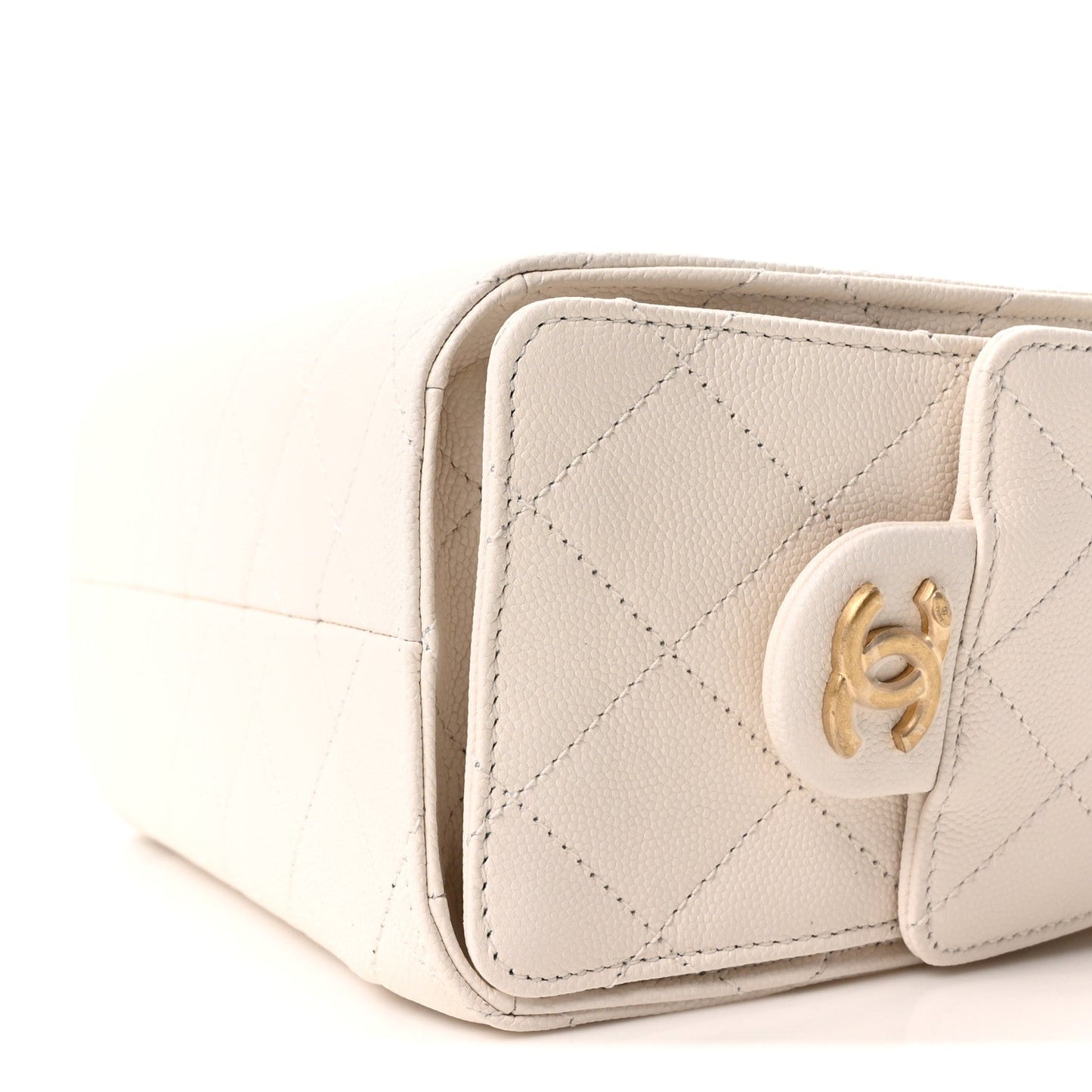Caviar Quilted Mini Chanel 25 Handbag White