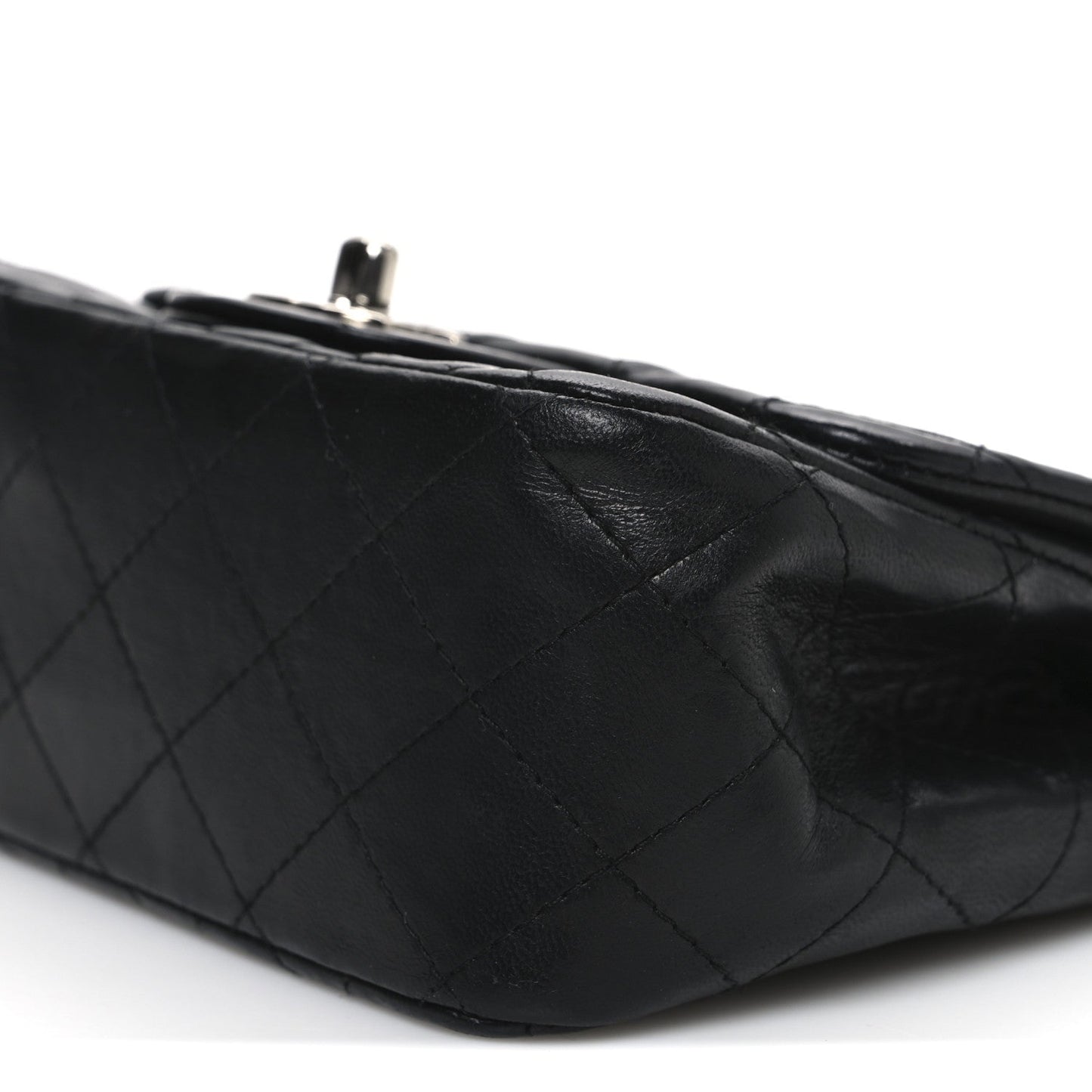 Lambskin Quilted Mini Square Flap Black