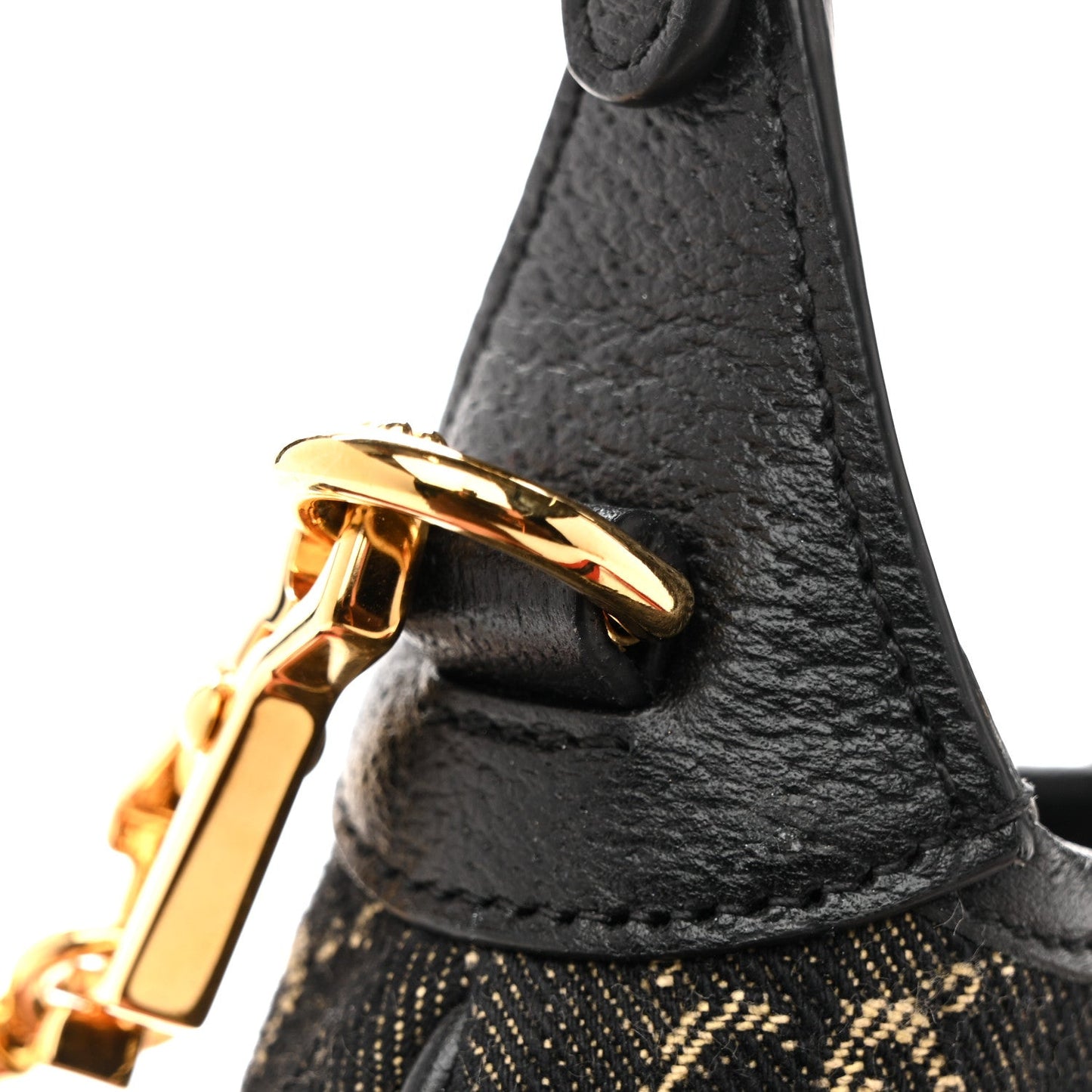 Jacquard Black Denim GG Monogram Textured Dollar Calfskin Mini Jackie 1961 Hobo Black Ivory