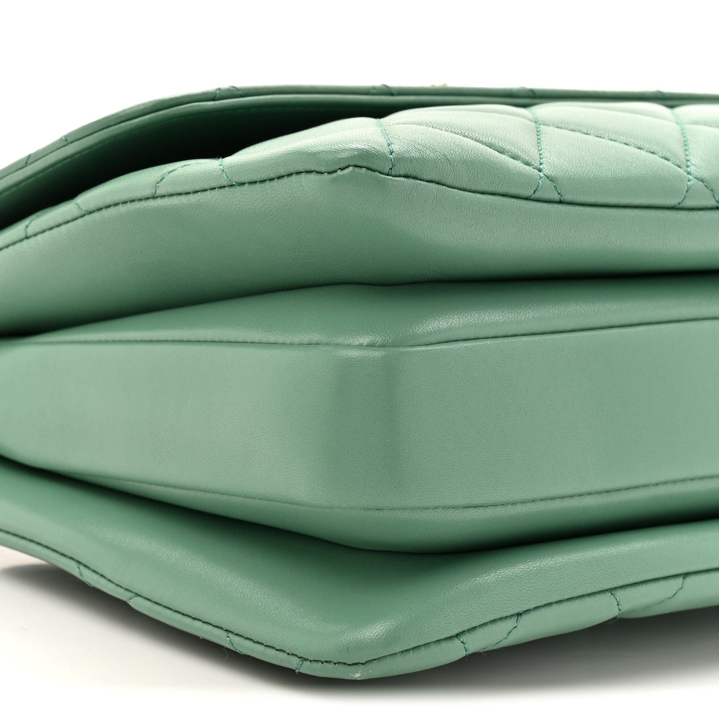 Lambskin Quilted Small Trendy CC Flap Dual Handle Bag Light Green
