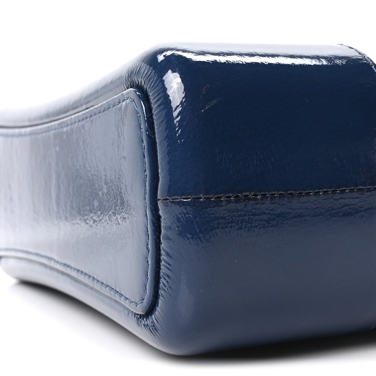 Patent Goatskin Quilted Medium Gabrielle Hobo Blue