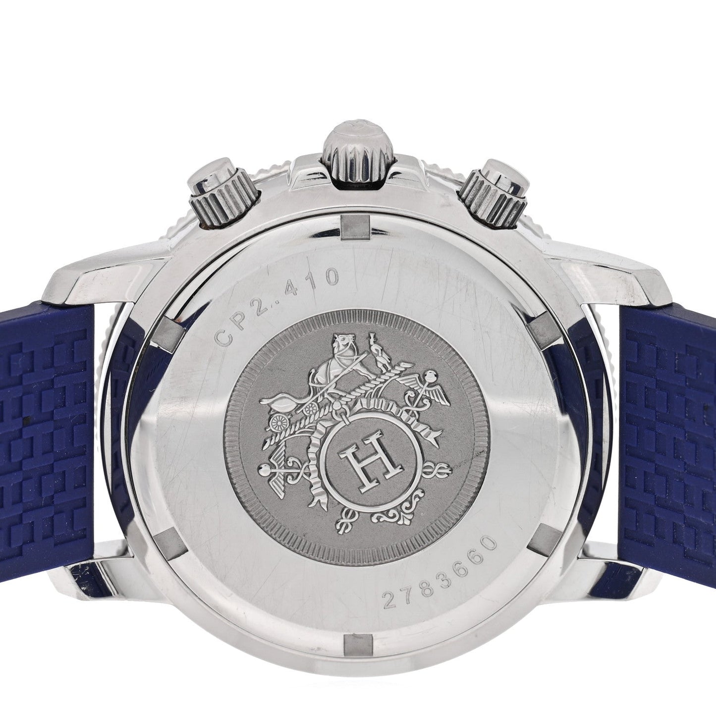 Stainless Steel Rubber 36mm Clipper Chronograph Quartz Watch Blue