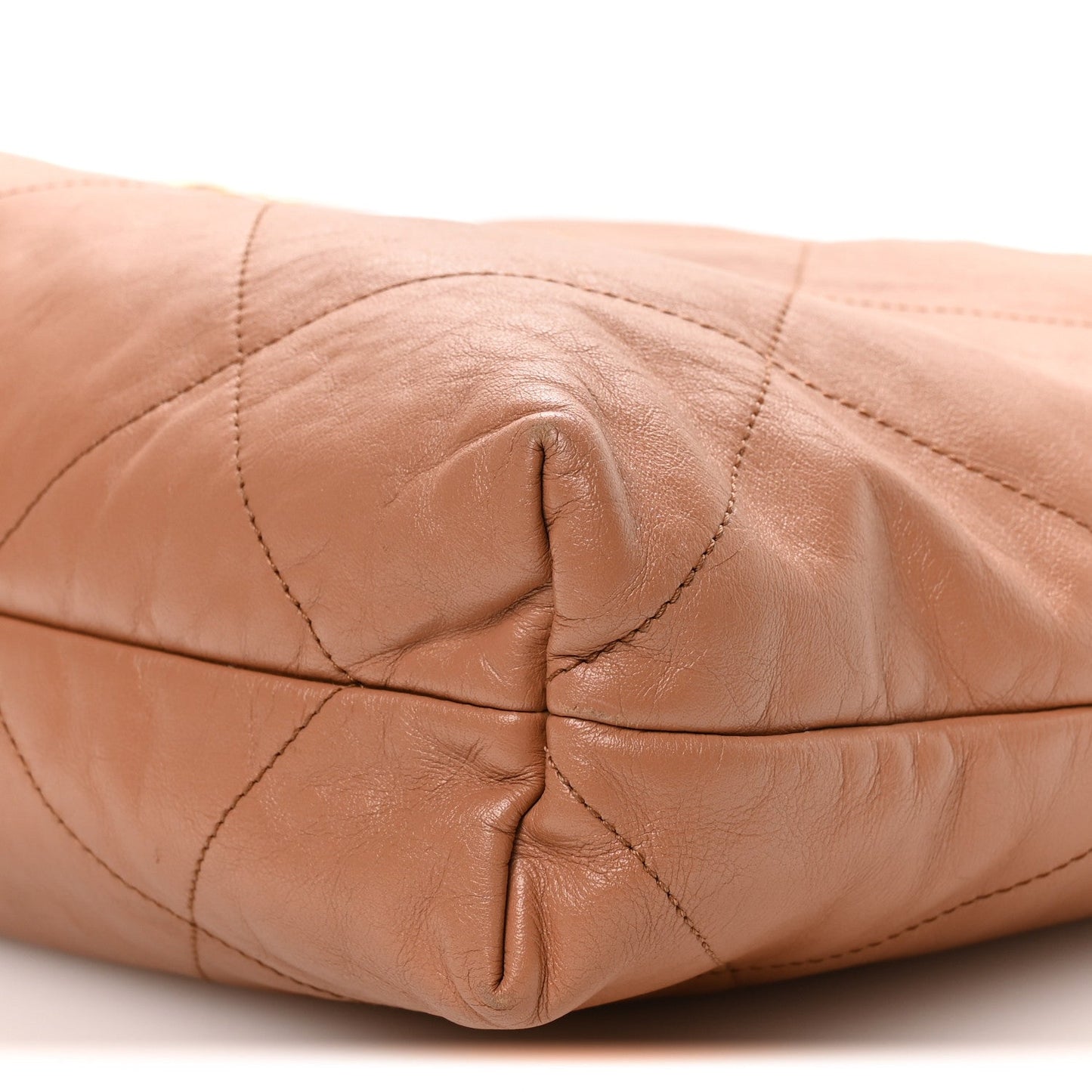Shiny Calfskin Quilted Chanel 22 Camel