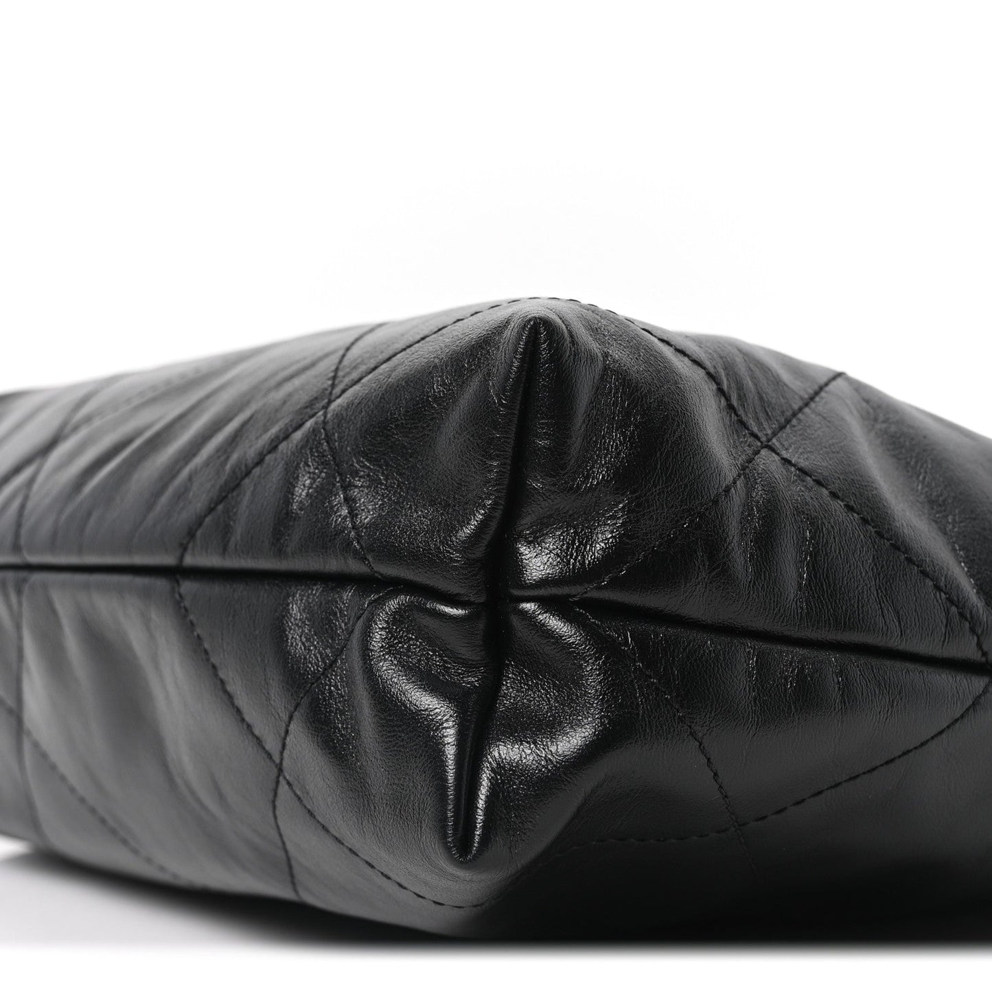 Shiny Calfskin Quilted Small Chanel 22 Black