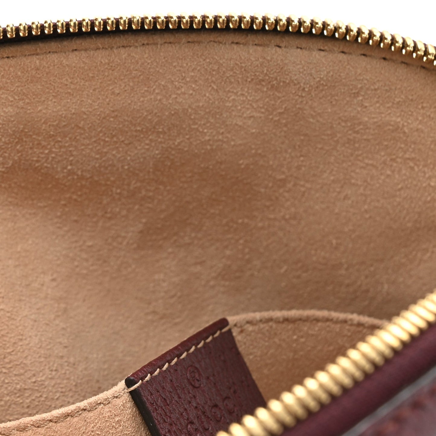 Textured Dollar Calfskin Web Small Ophidia Dome Shoulder Bag Burgundy
