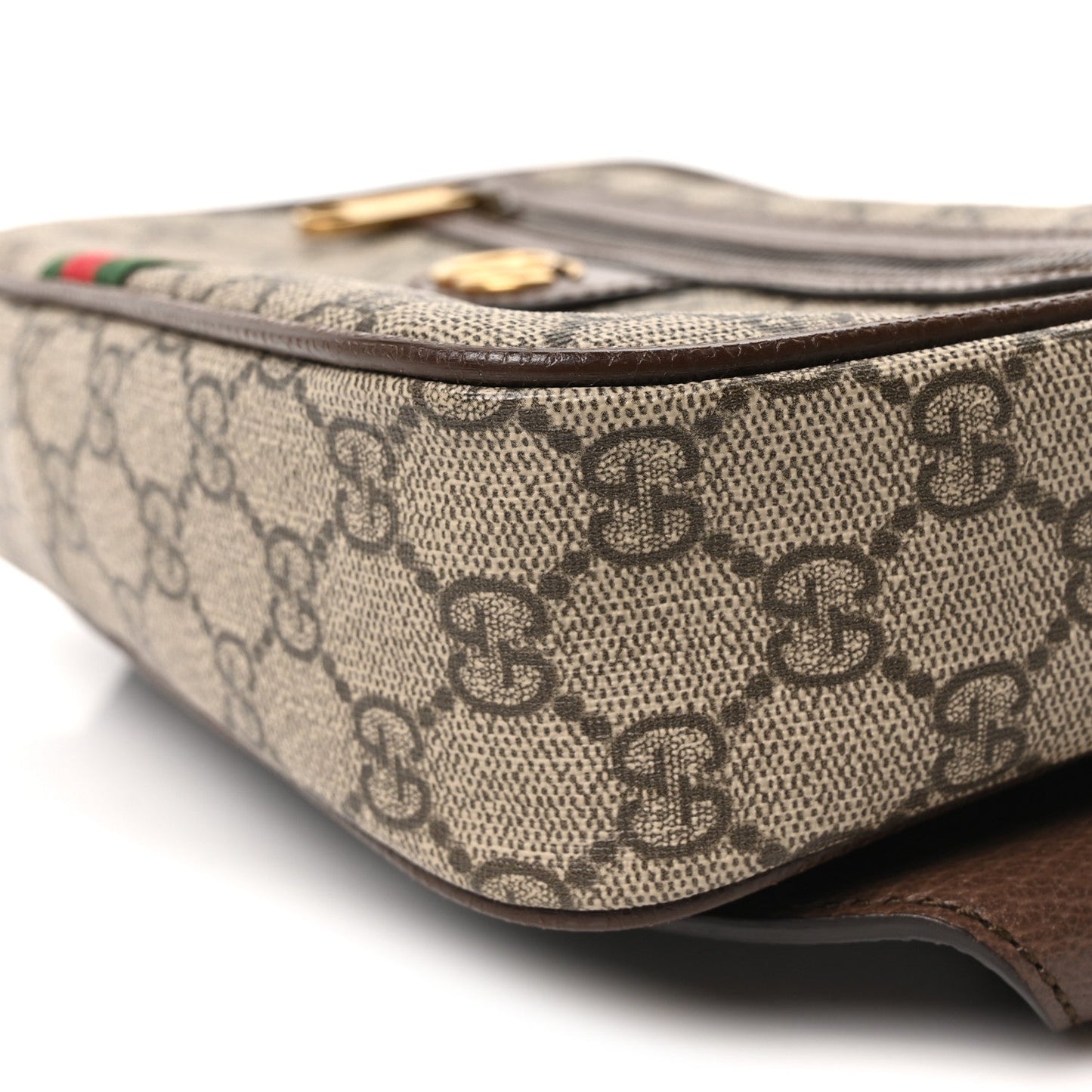 Soft GG Supreme Monogram Medium Ophidia Belt Bag Dark Brown