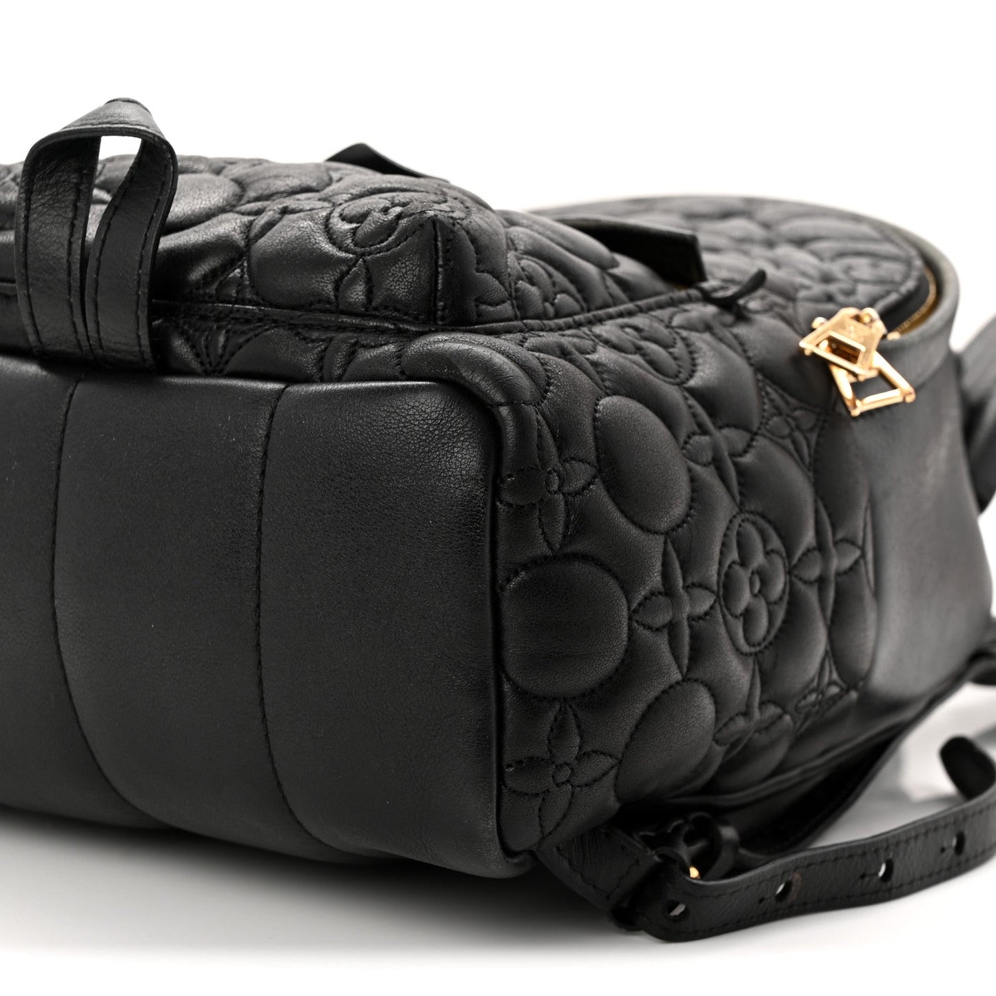 Lambskin Flower Quilted Palm Springs Backpack PM Black