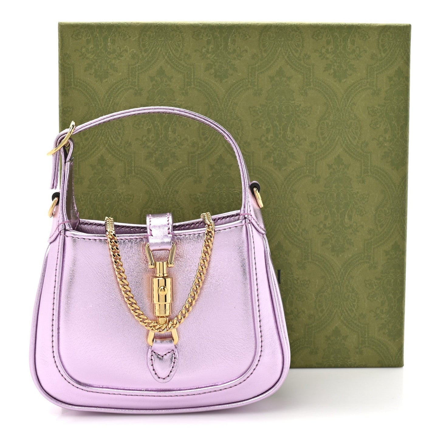 Laminated Nappa Nano Jackie 1961 Hobo Metallic Rosa