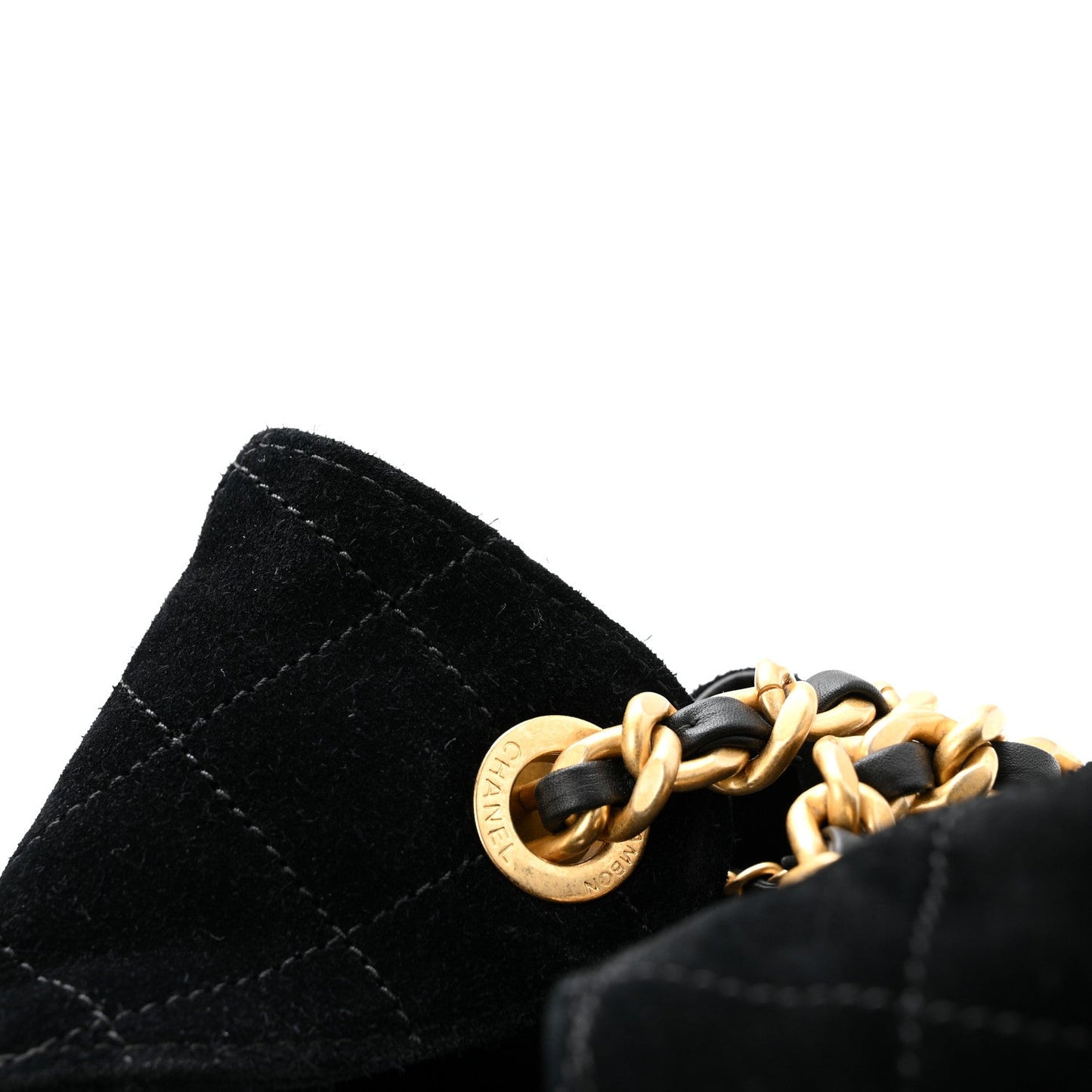 Suede Quilted Small Chanel 25 Handbag Black