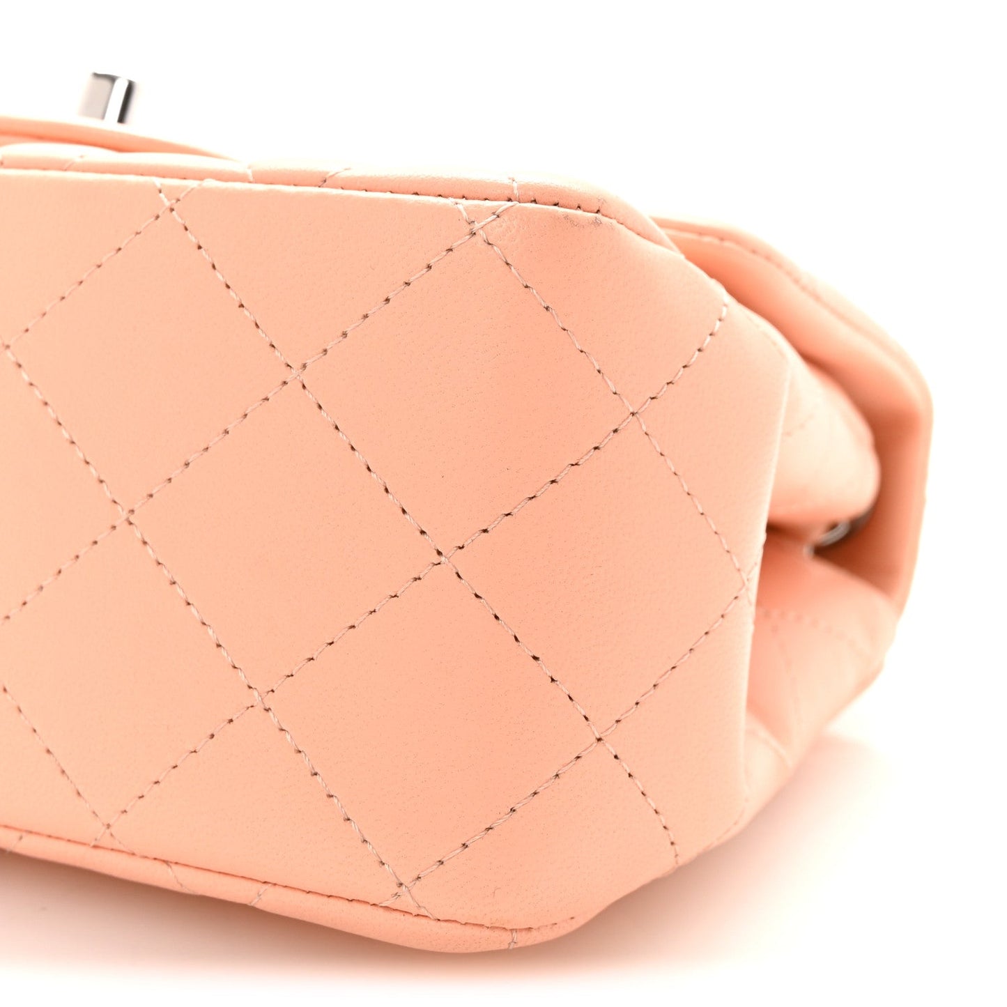 Lambskin Quilted Mini Square Flap Light Pink