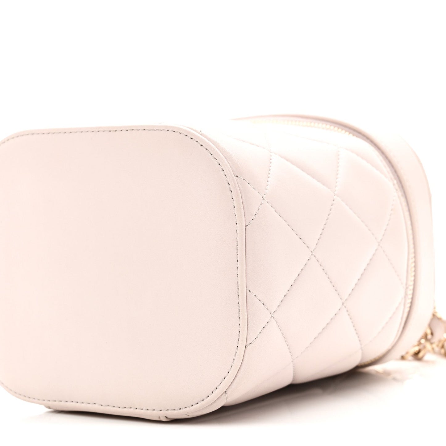 Lambskin Quilted Trendy Vanity Case Lilac