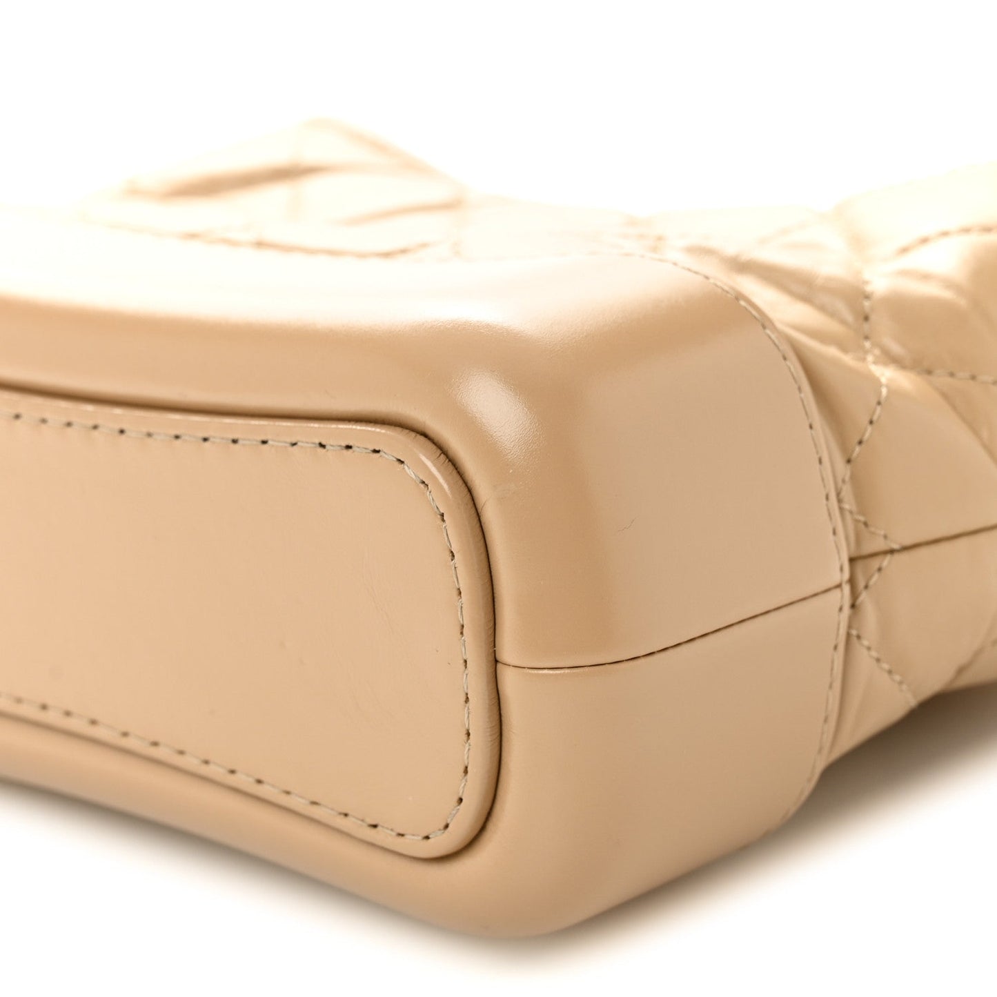 Aged Calfskin Quilted Small Gabrielle Hobo Beige