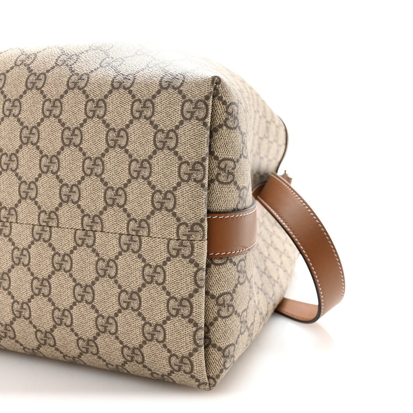 GG Icon Monogram Padlock Shoulder Bag Beige Dark Brown