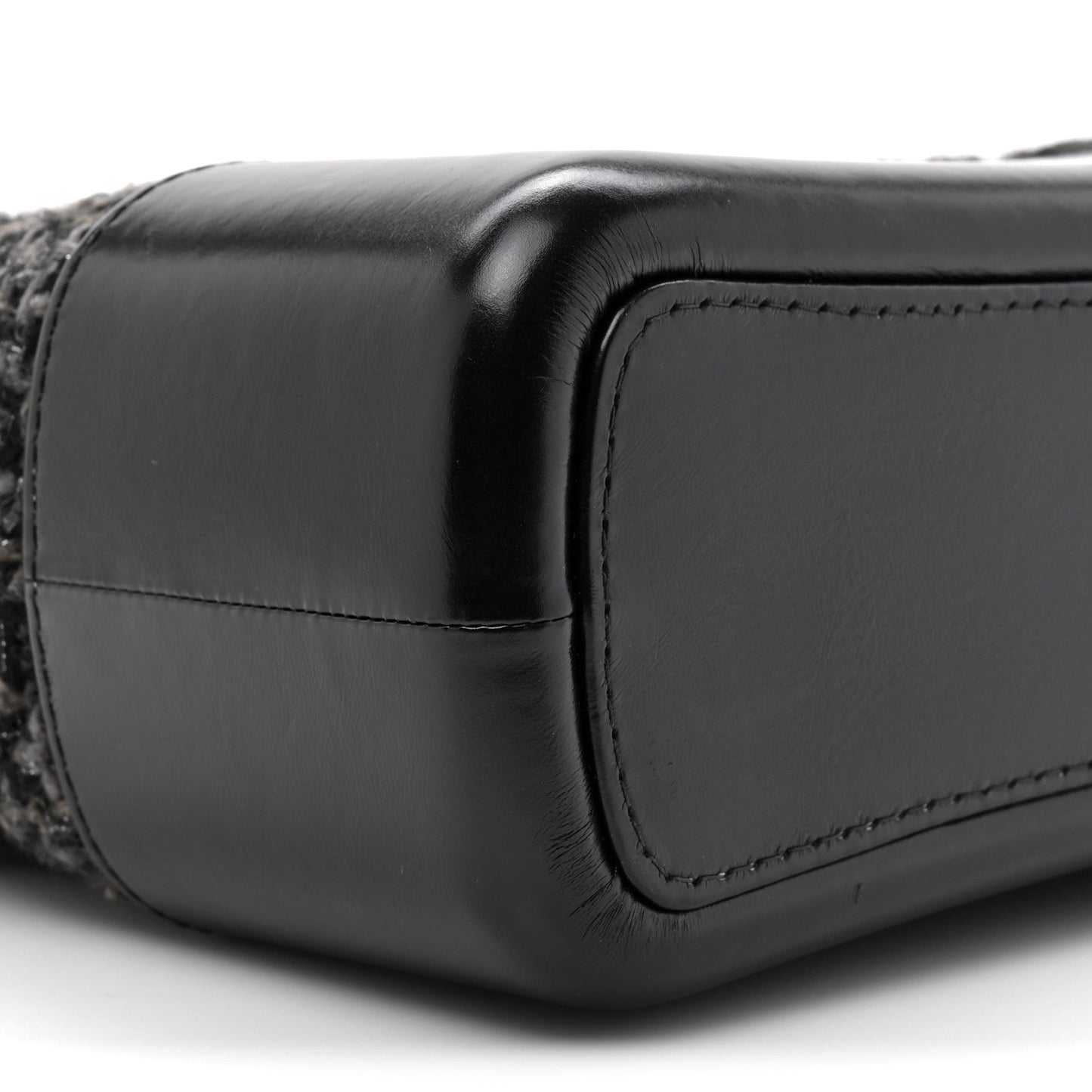 Tweed Calfskin Quilted Medium Gabrielle Hobo Black