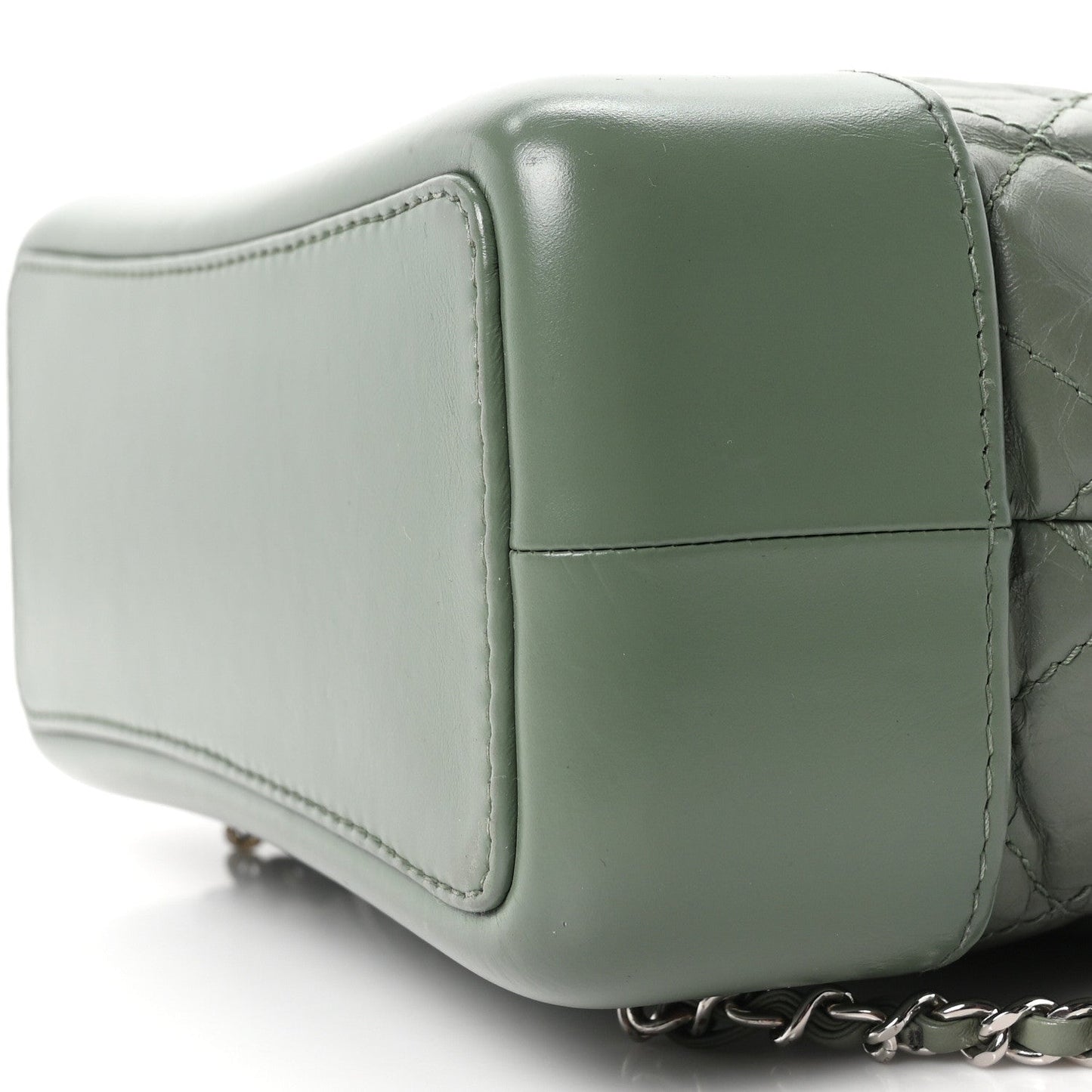 Aged Calfskin Quilted Small Gabrielle Backpack Green