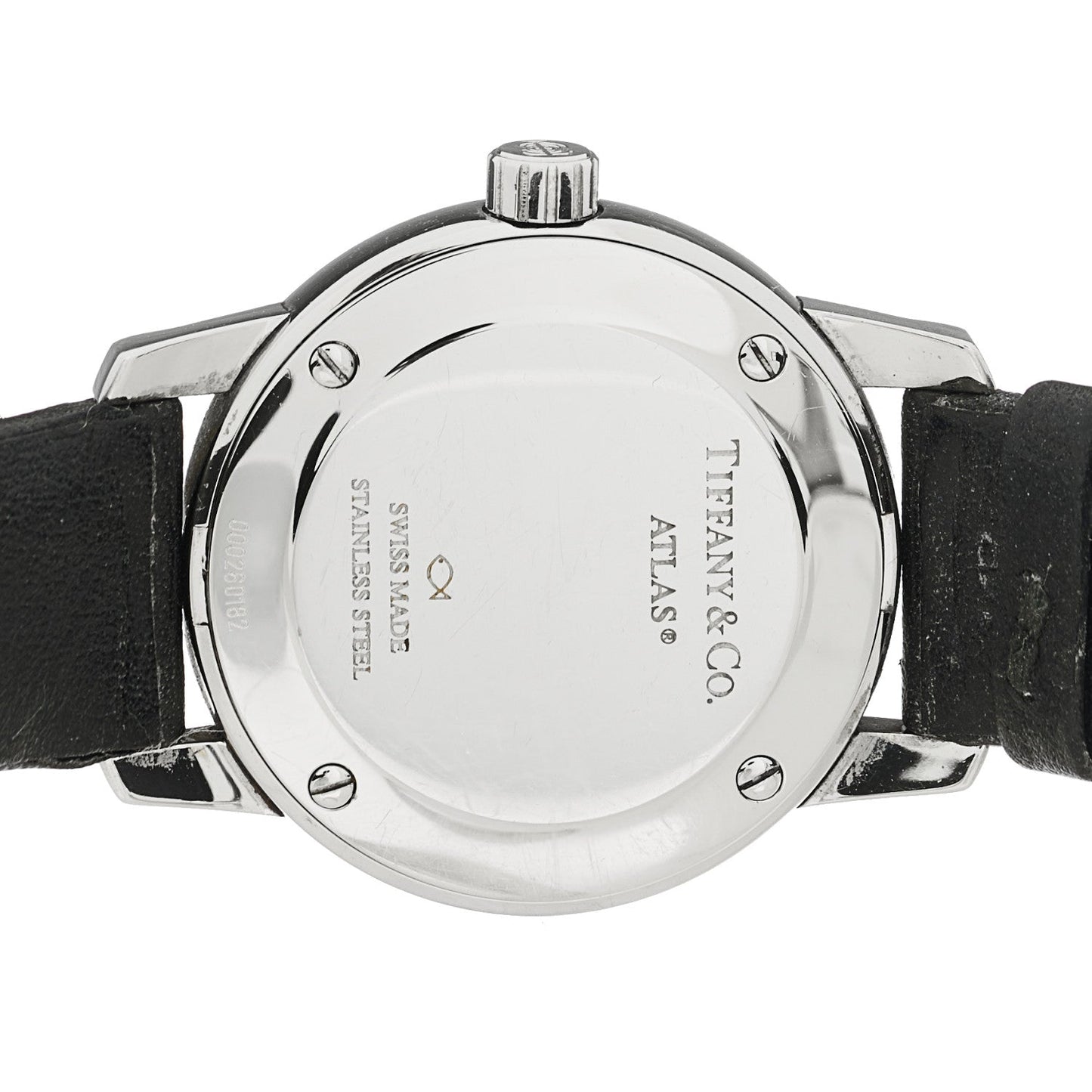 Stainless Steel Calfskin 29mm Atlas 2-Hand Quartz Watch Black